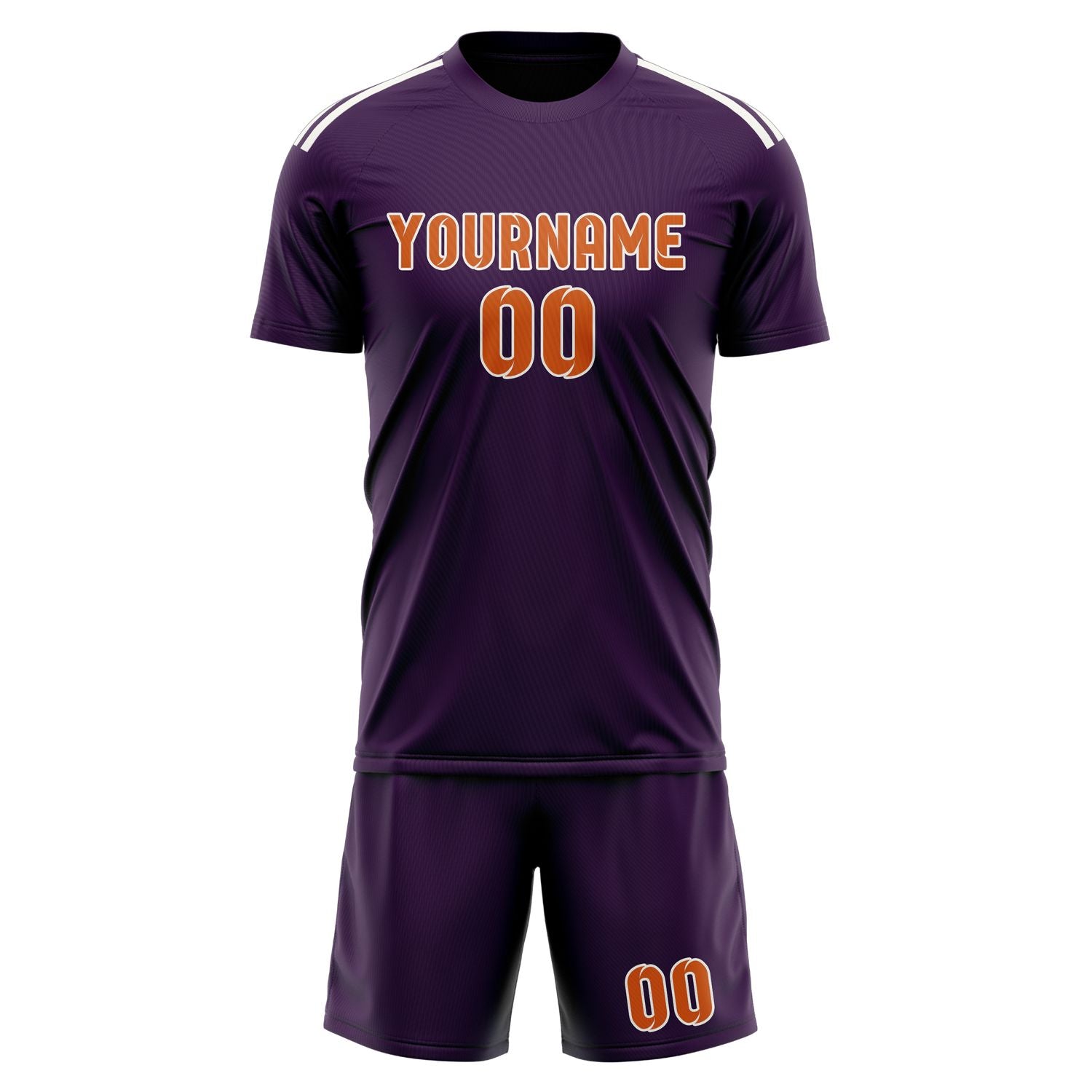 Custom Purple Orange Soccer Set