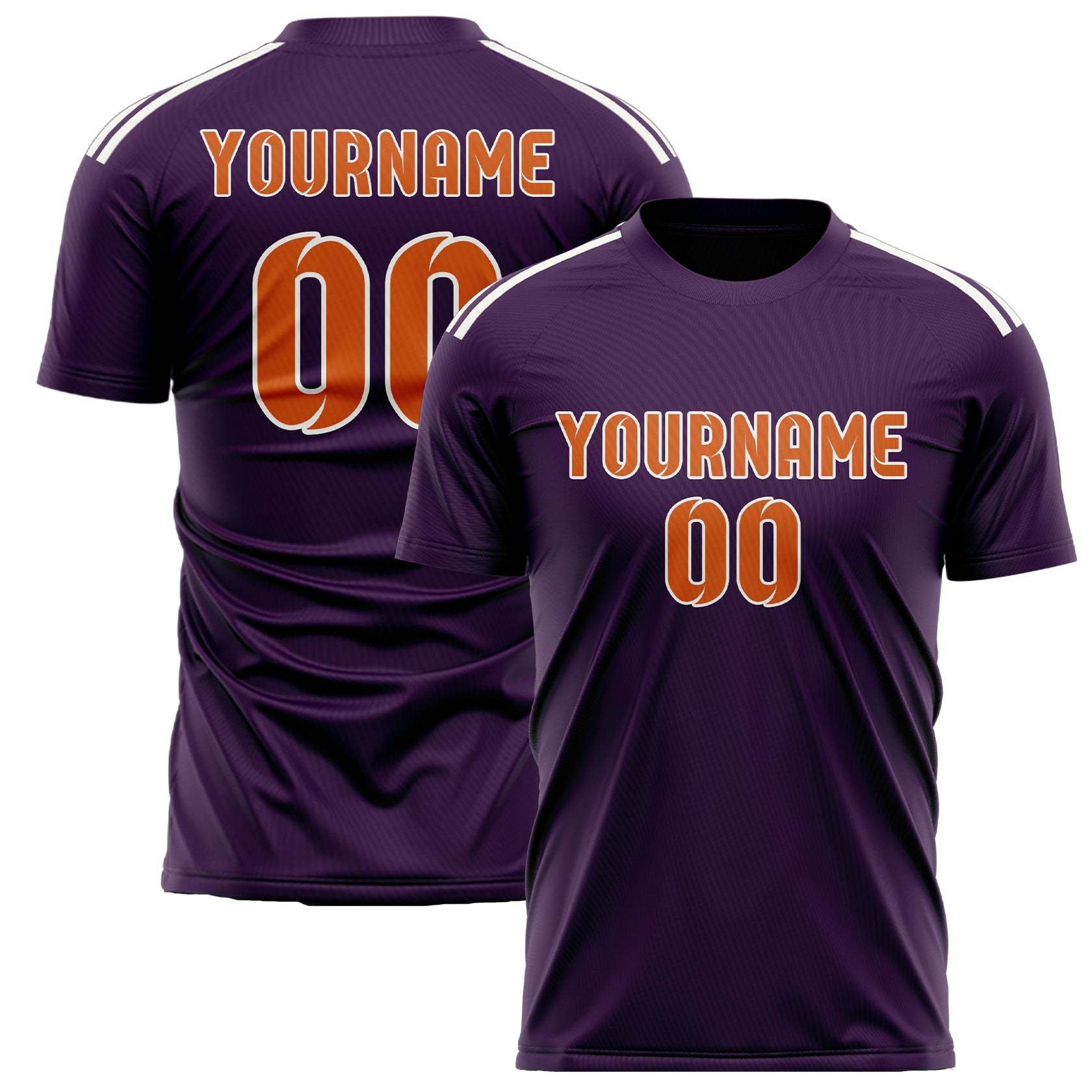 Custom Purple Orange Soccer Jersey