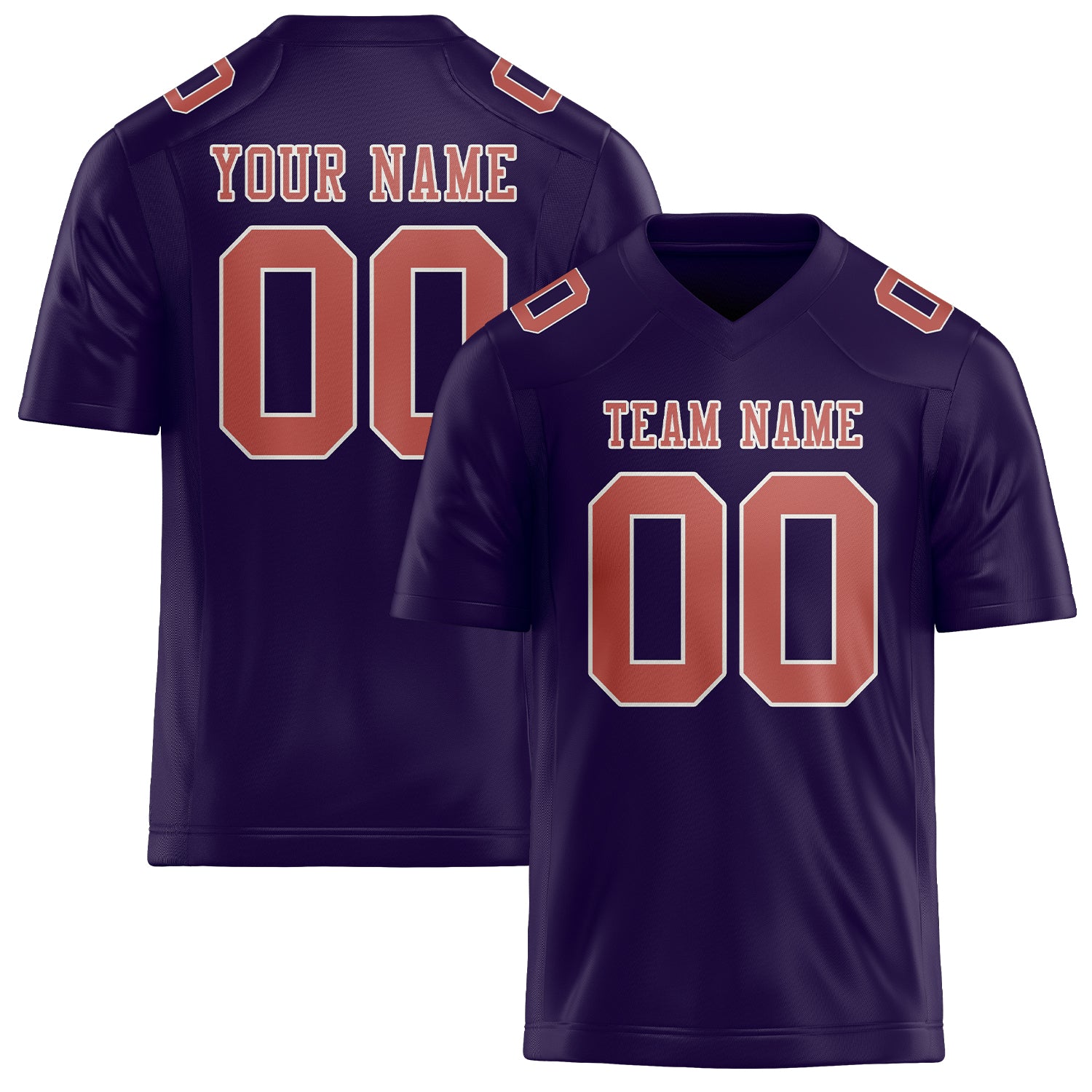 Custom Purple Copper Rose Football Jersey