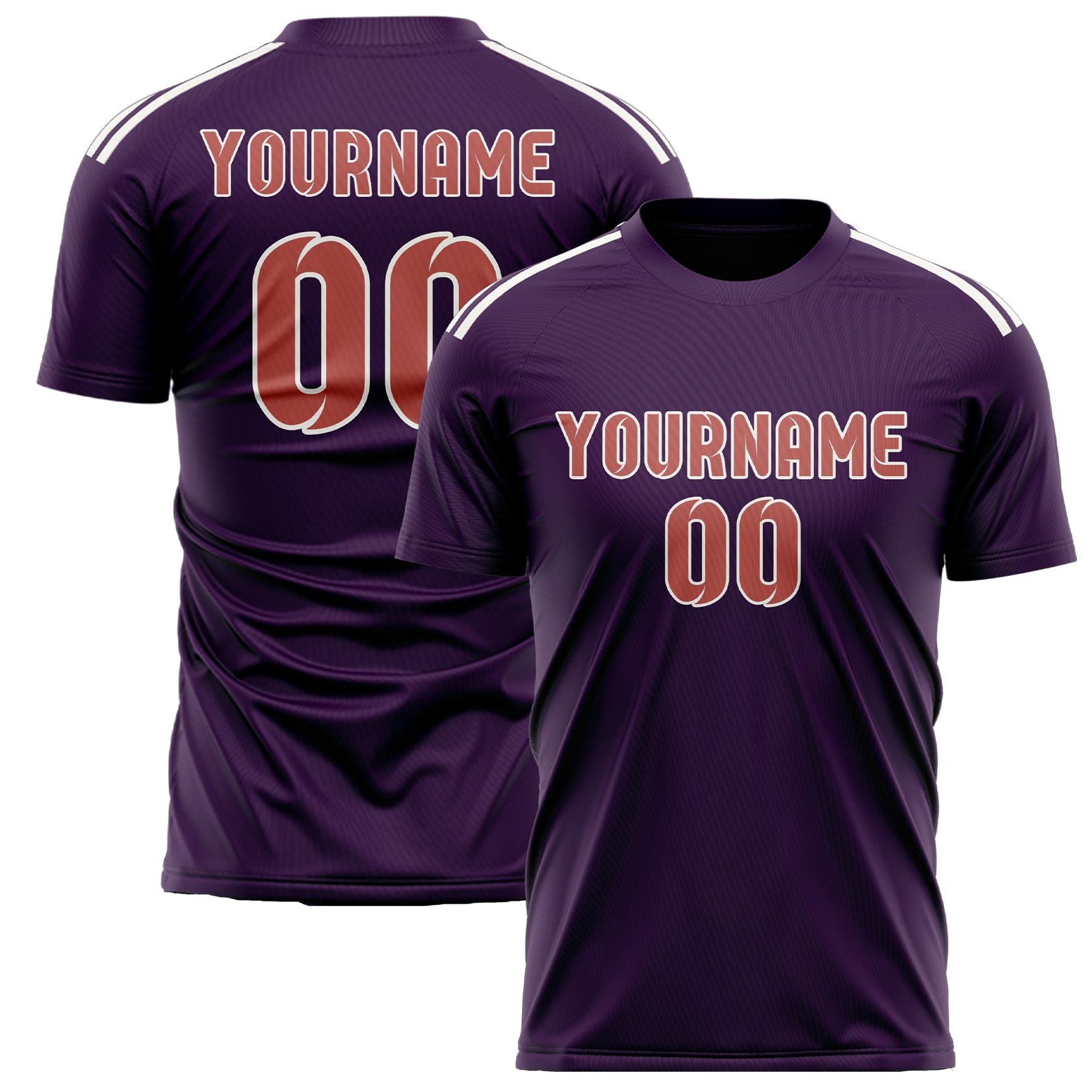 Custom Purple Copper Rose Soccer Jersey