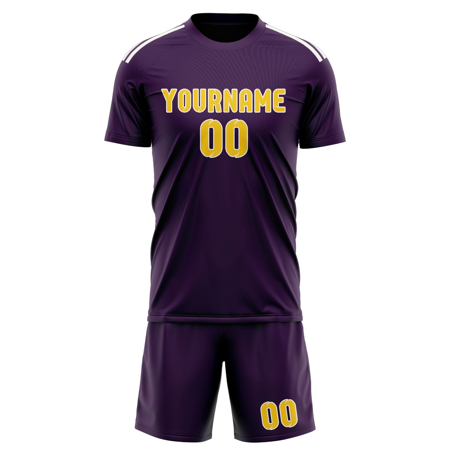 Custom Purple Gold Soccer Set