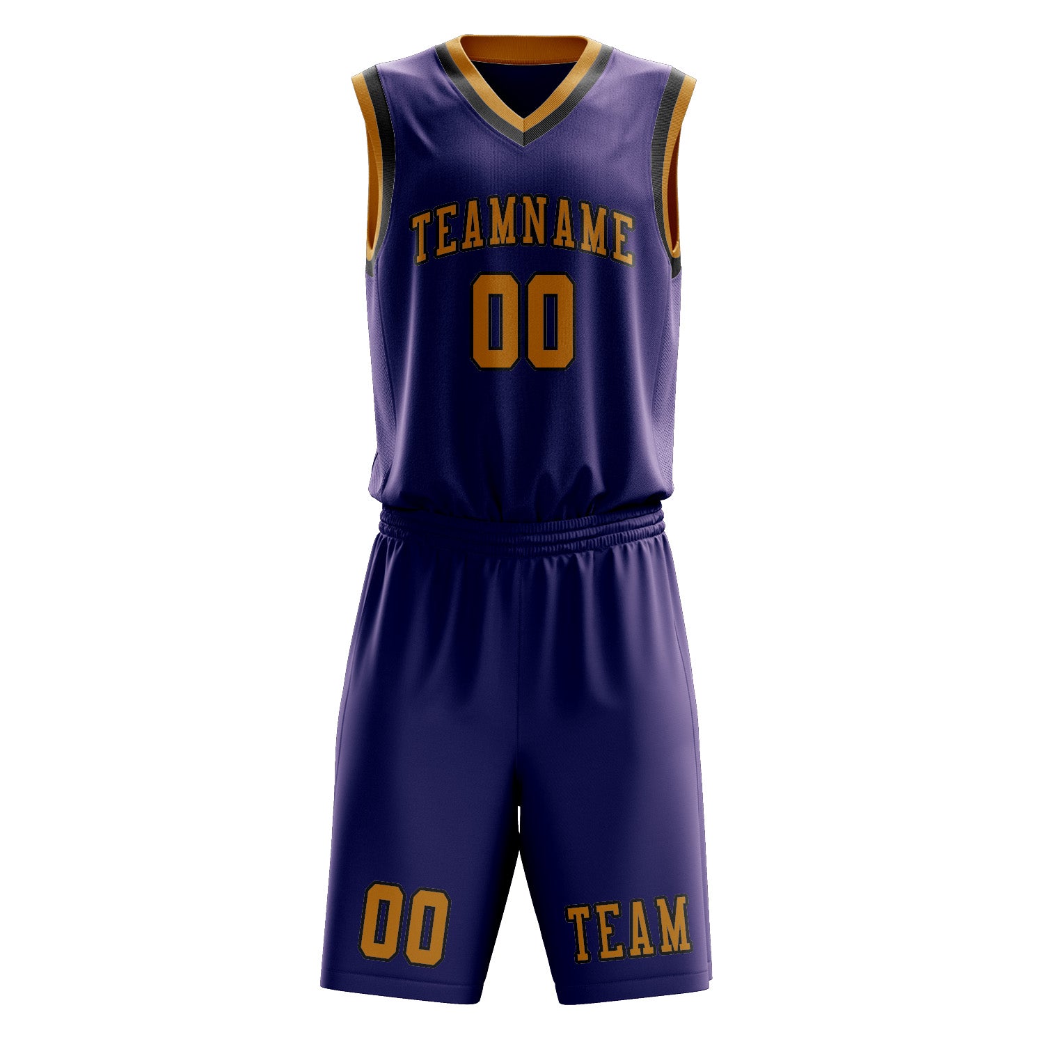 Custom Purple Yellow Basketball Set
