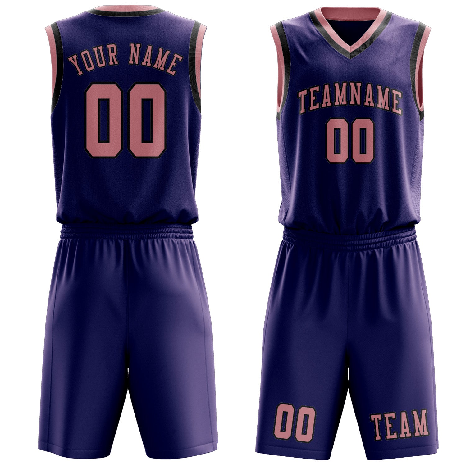 Custom Purple Light Pink Basketball Set