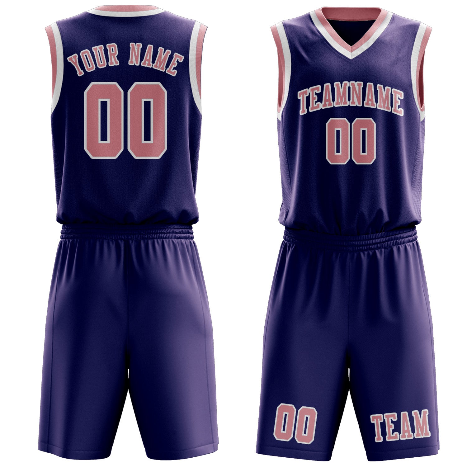 Custom Purple Light Pink Basketball Set