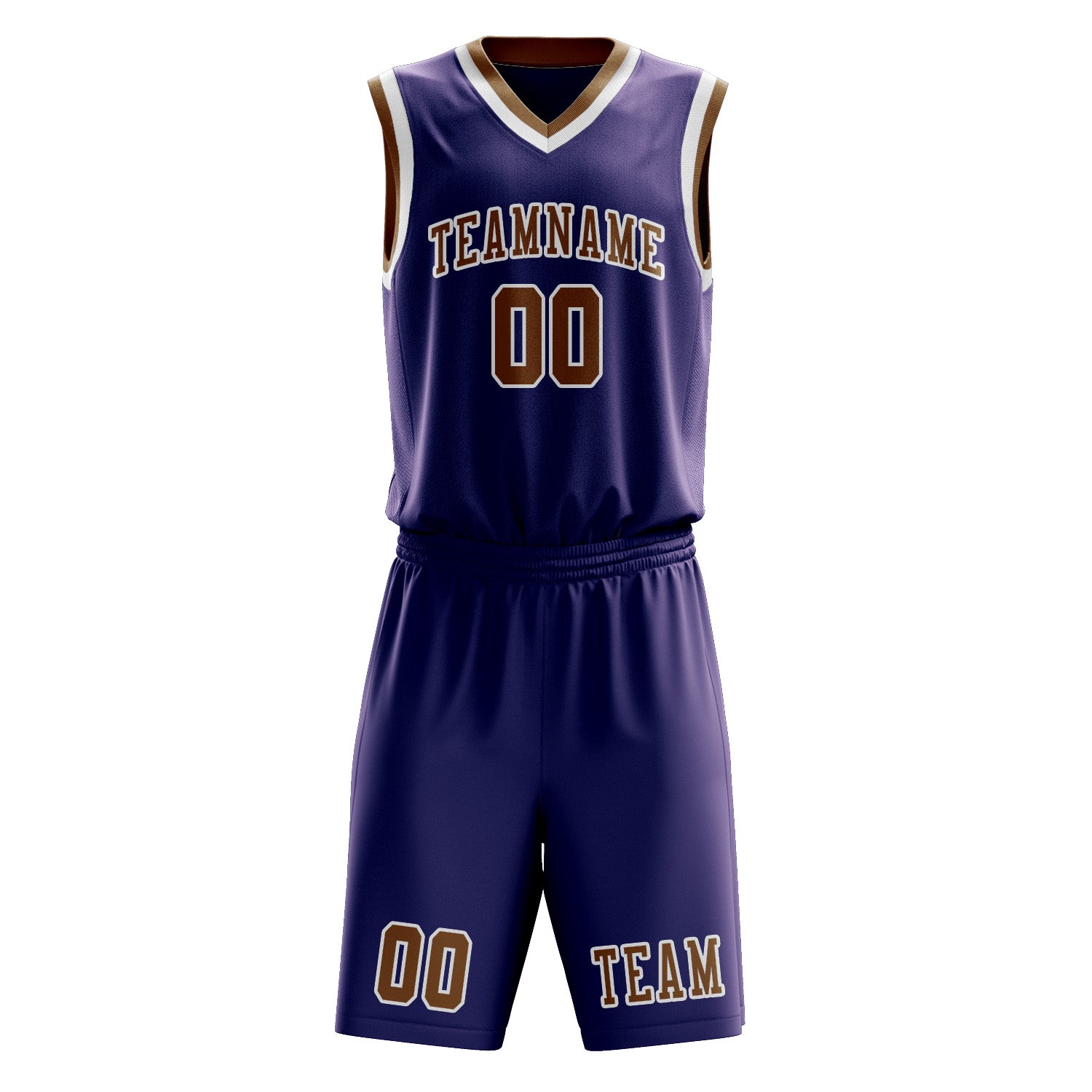 Custom Purple Khaki Basketball Set