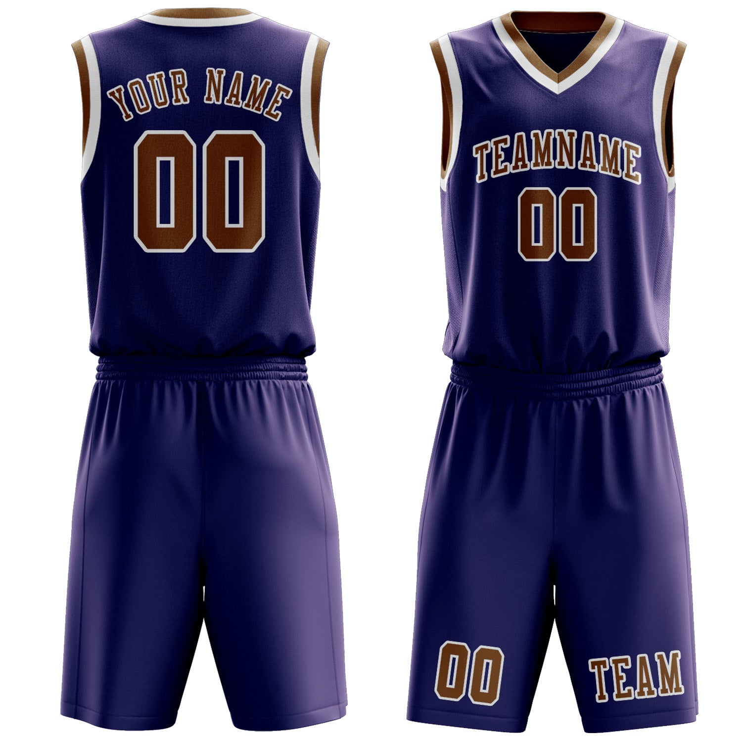 Custom Purple Khaki Basketball Set