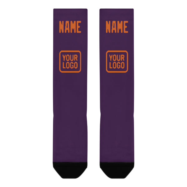 Custom Purple Orange Knee-High Sock