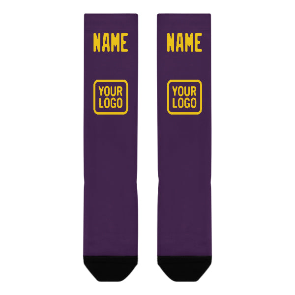 Custom Purple Gold Knee-High Sock