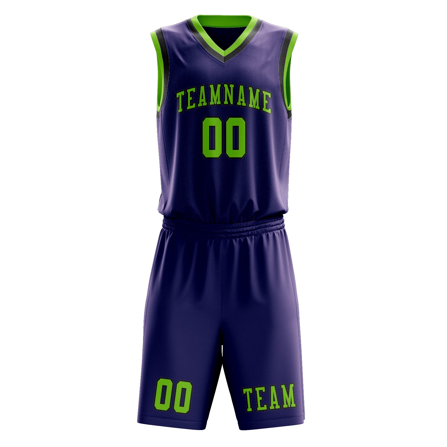 Custom Purple Emerald Green Basketball Set