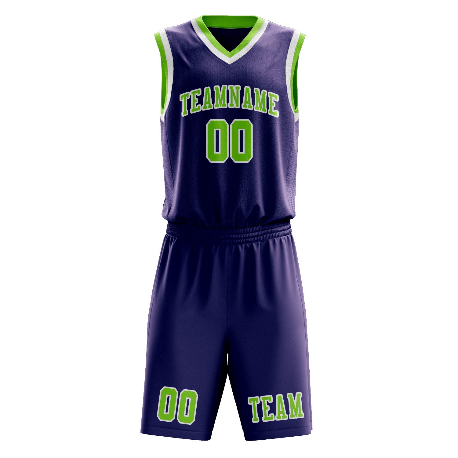 Custom Purple Emerald Green Basketball Set