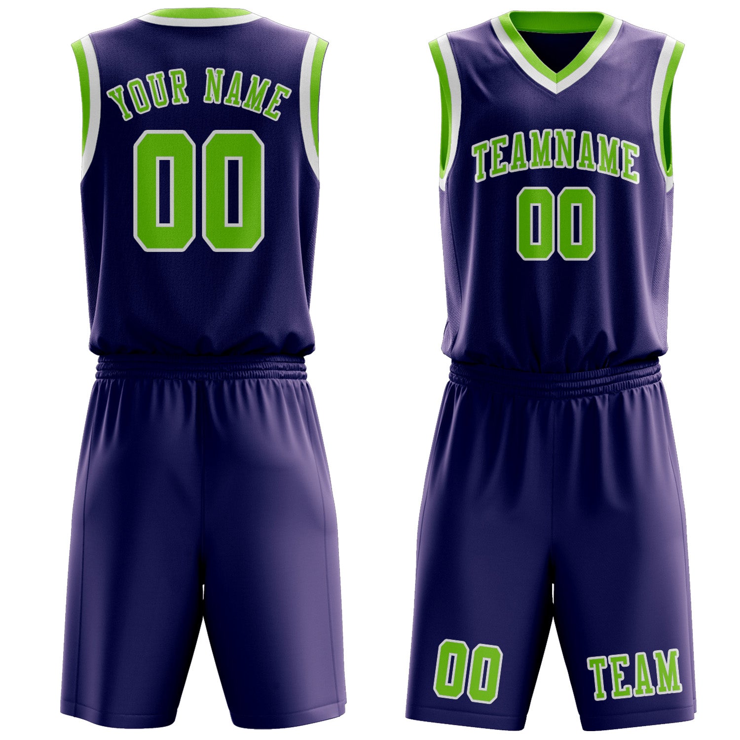 Custom Purple Emerald Green Basketball Set