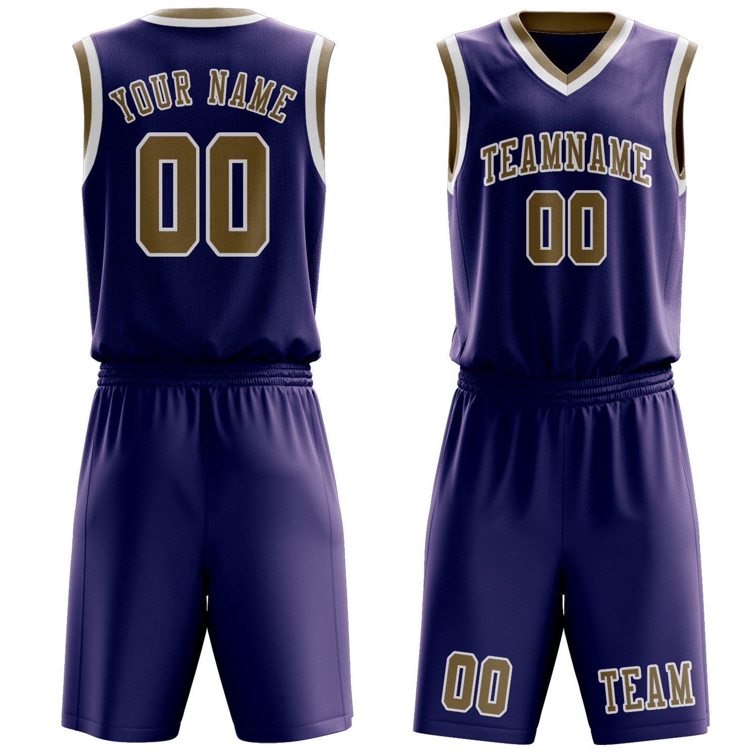 Custom Purple Light Khaki Basketball Set
