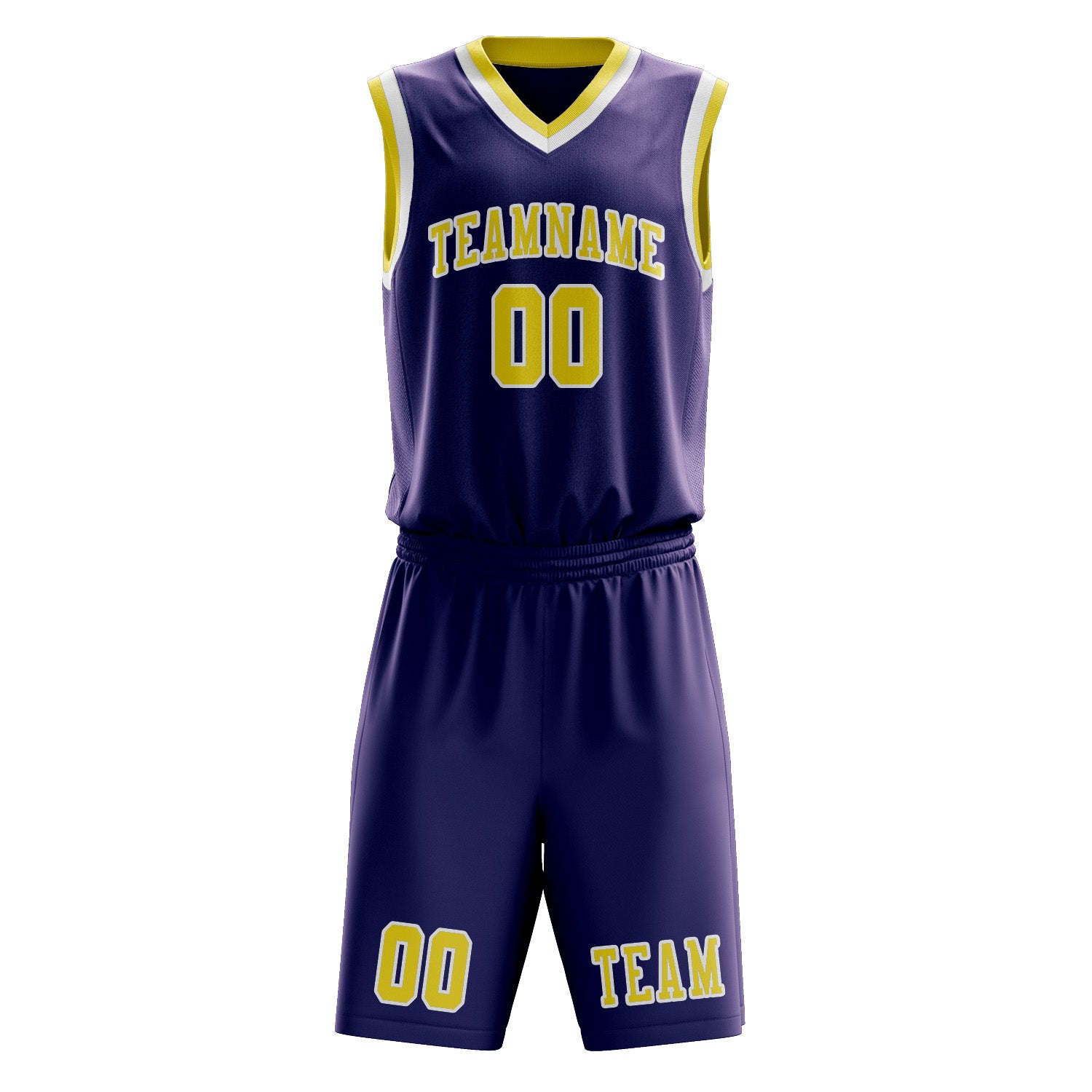 Custom Purple Light Yellow Basketball Set