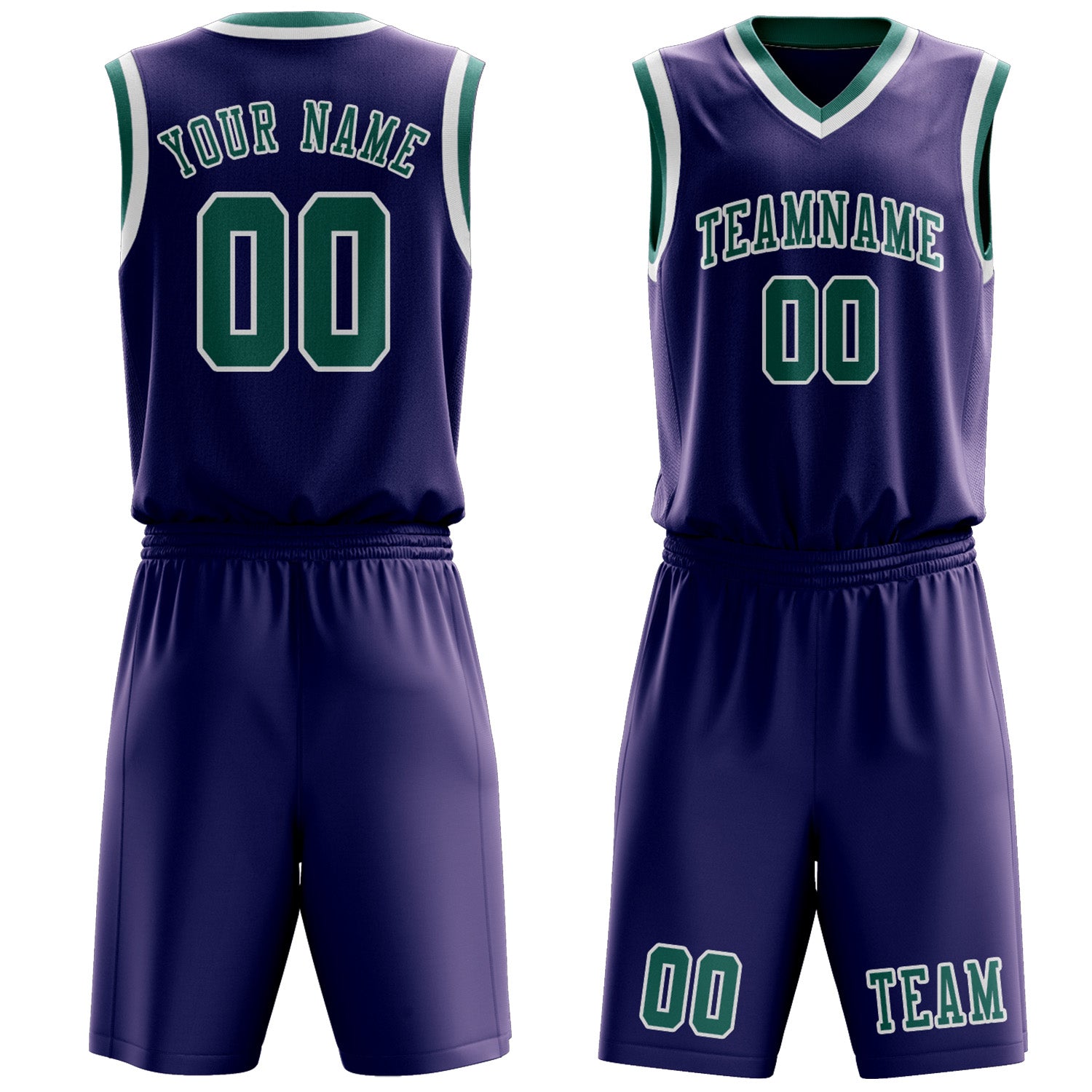 Custom Purple Blue Green Basketball Set