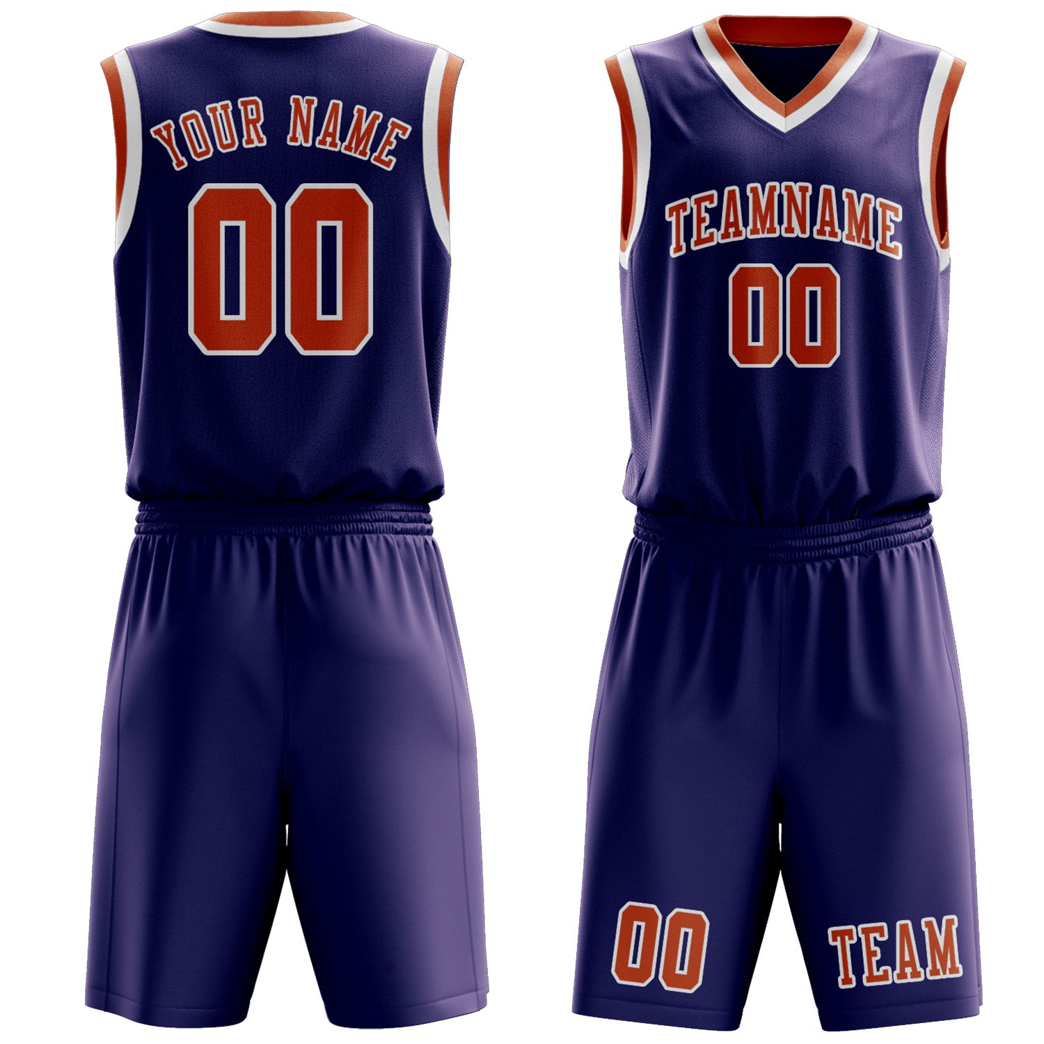 Custom Purple Orange Basketball Set