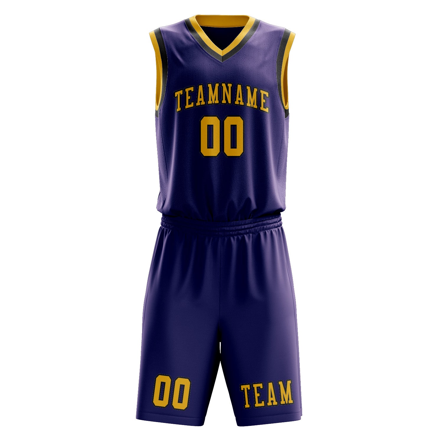 Custom Purple Gold Basketball Set