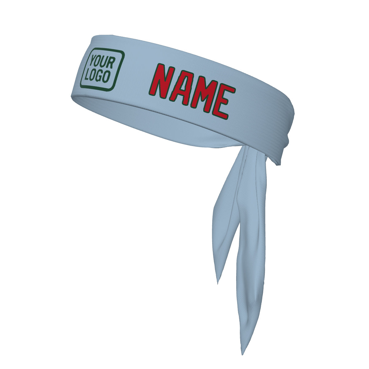 Custom Light Blue Red Headband