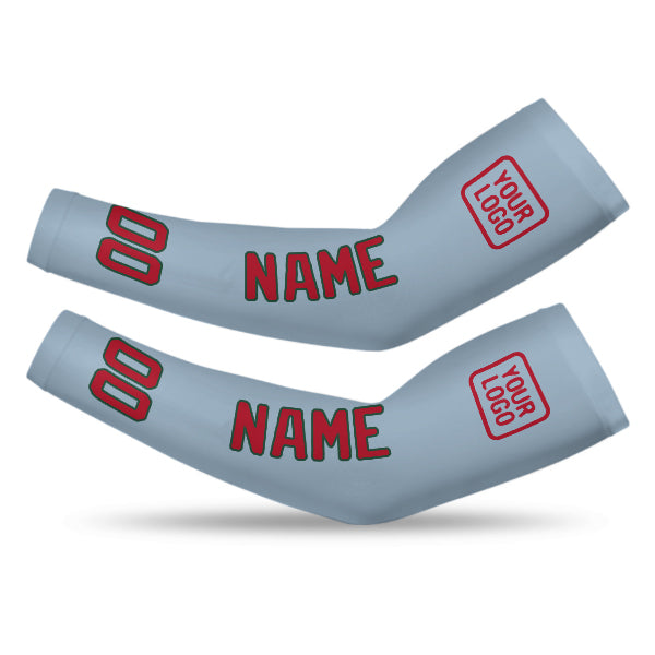Custom Light Blue Red Arm Sleeve