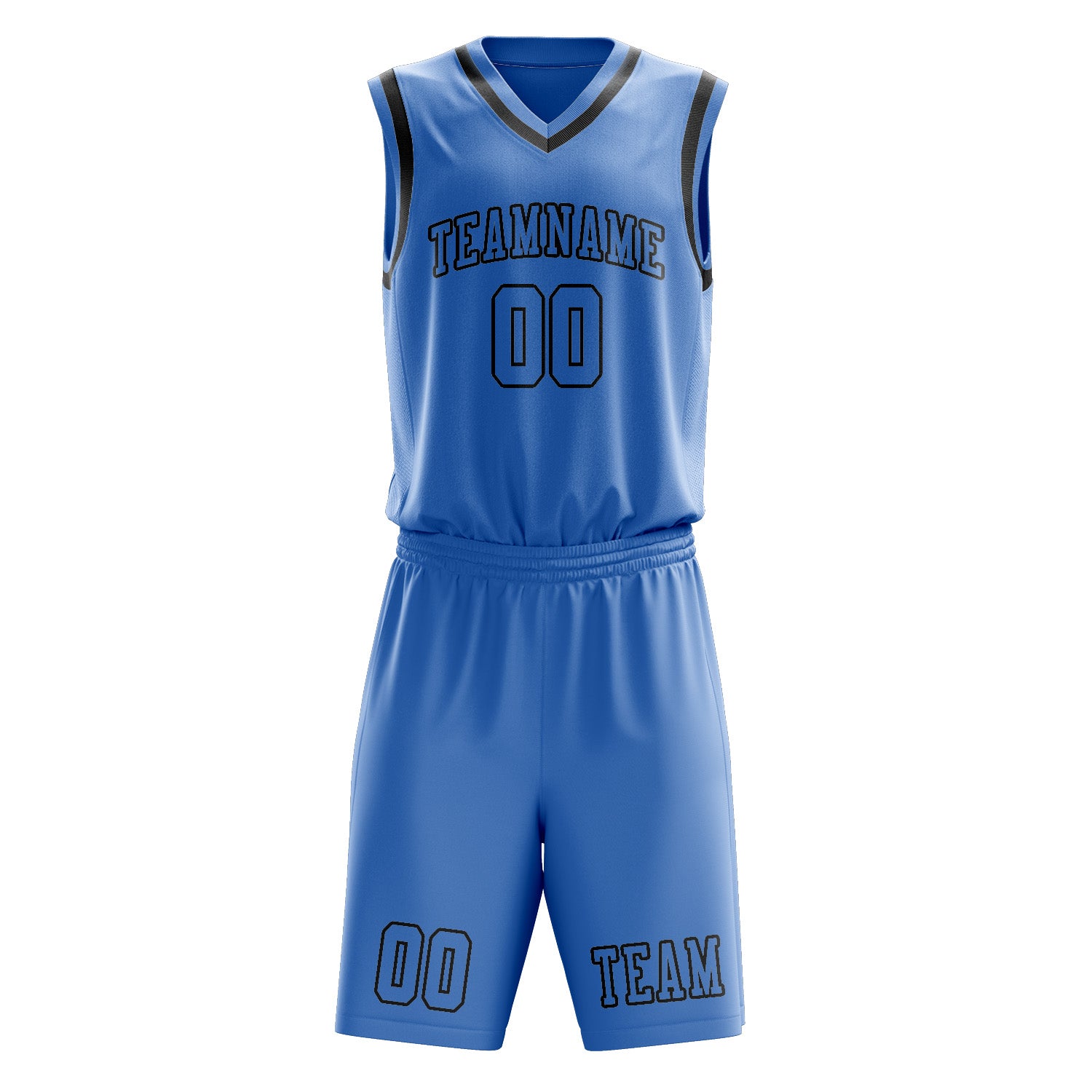 Custom Light Blue Light Blue Basketball Set