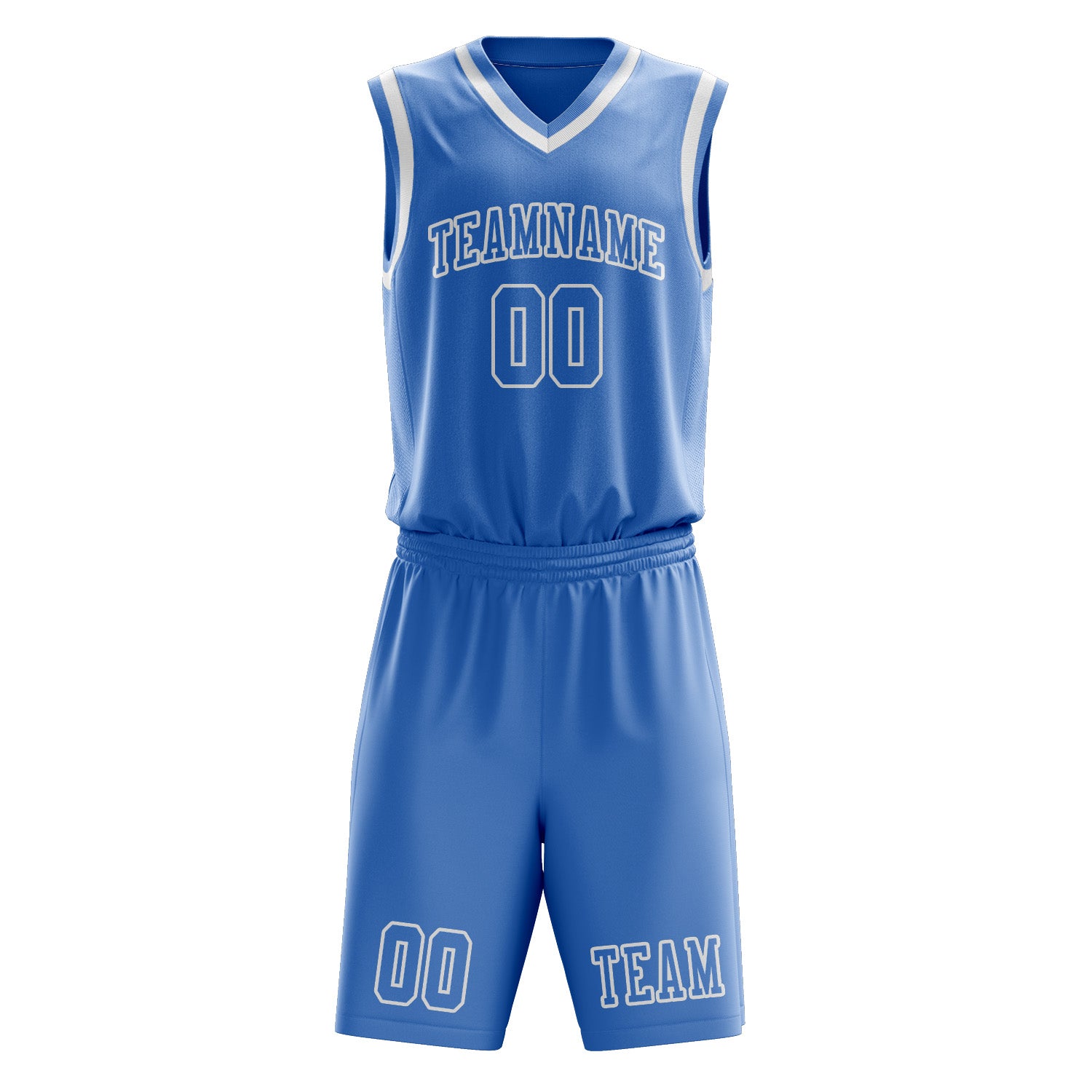 Custom Light Blue Light Blue Basketball Set
