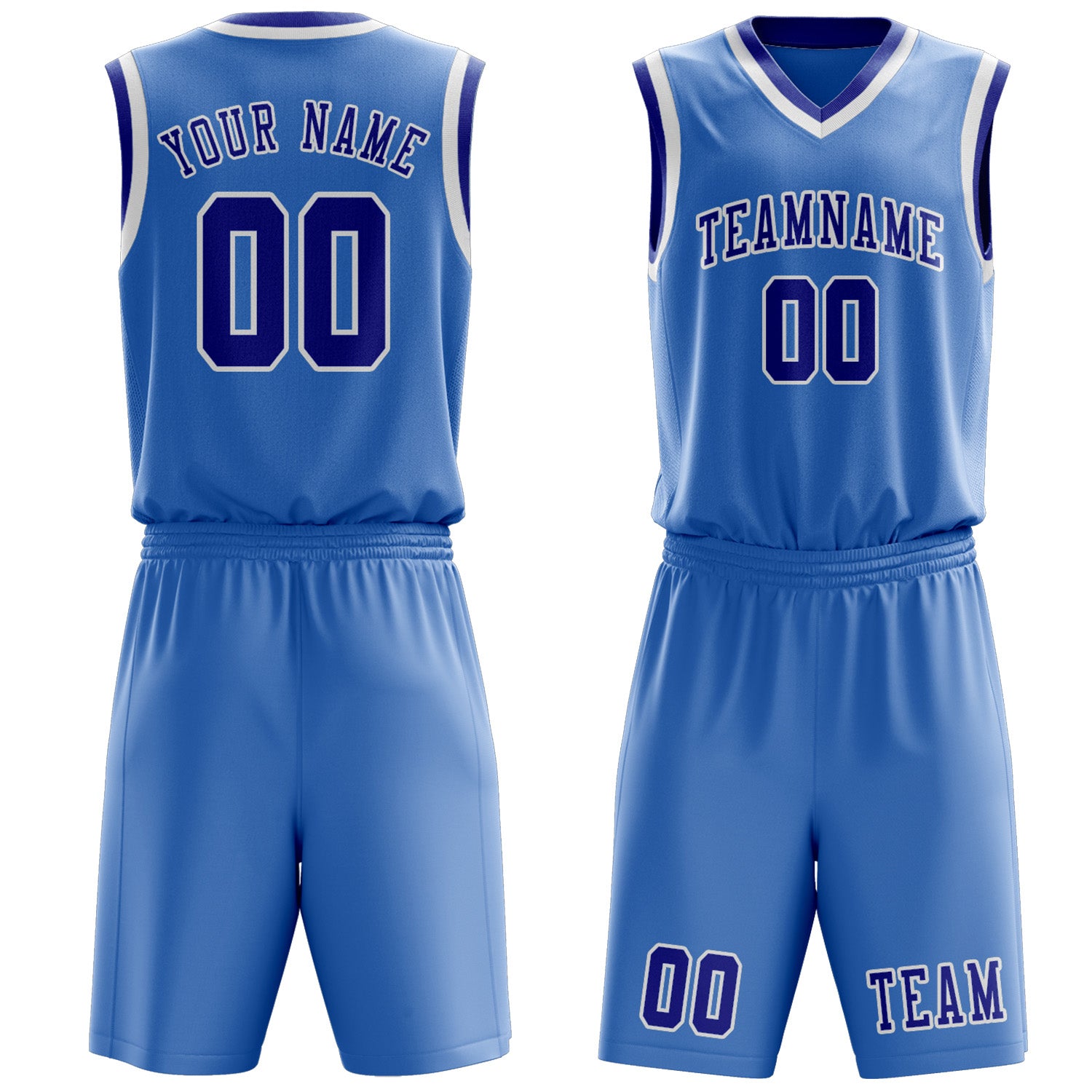 Custom Light Blue Sky Blue Basketball Set