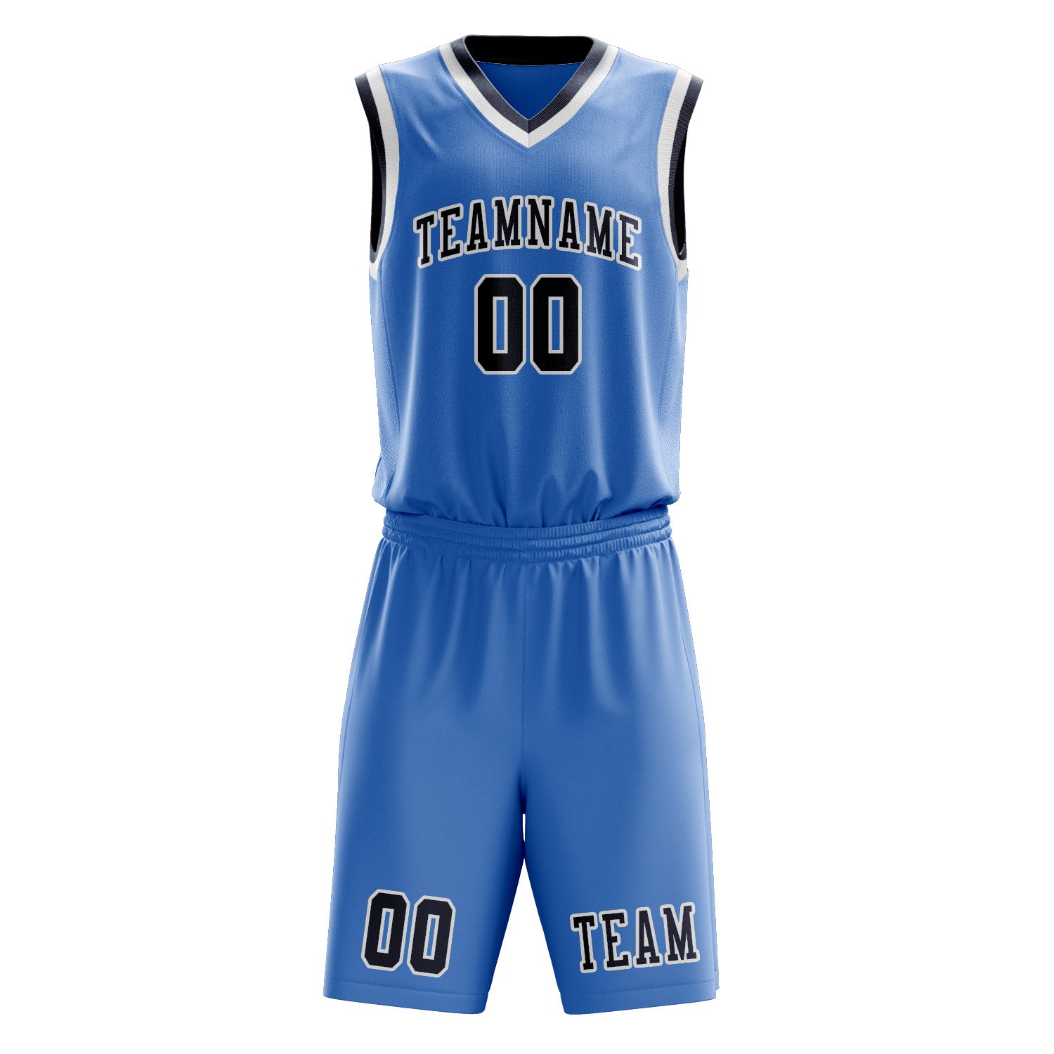 Custom Light Blue Blue Basketball Set