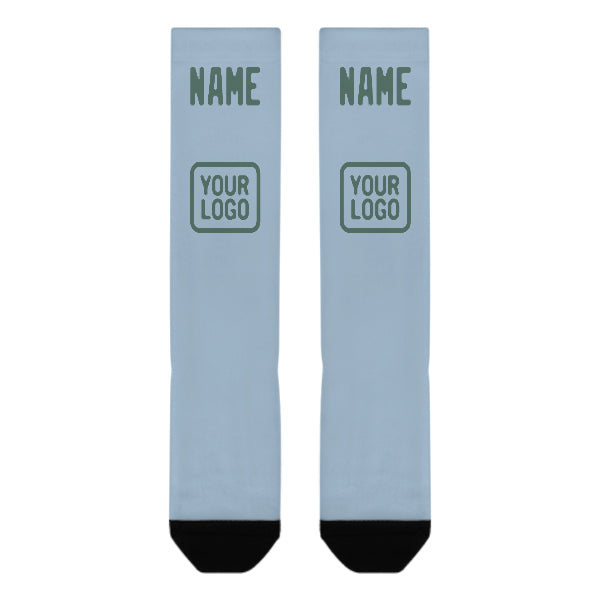 Custom Light Blue Blue Green Knee-High Sock