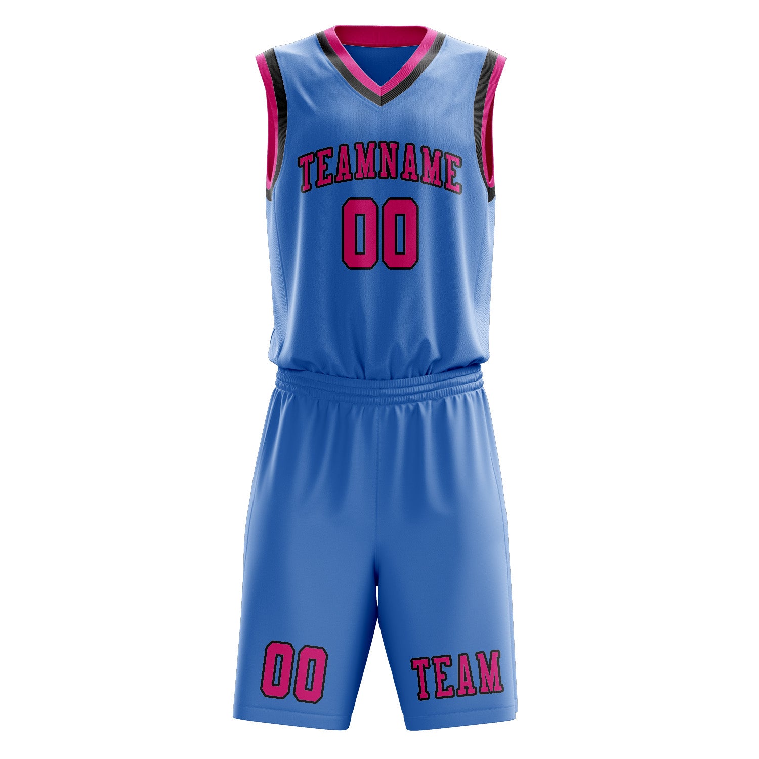 Custom Light Blue Pink Basketball Set