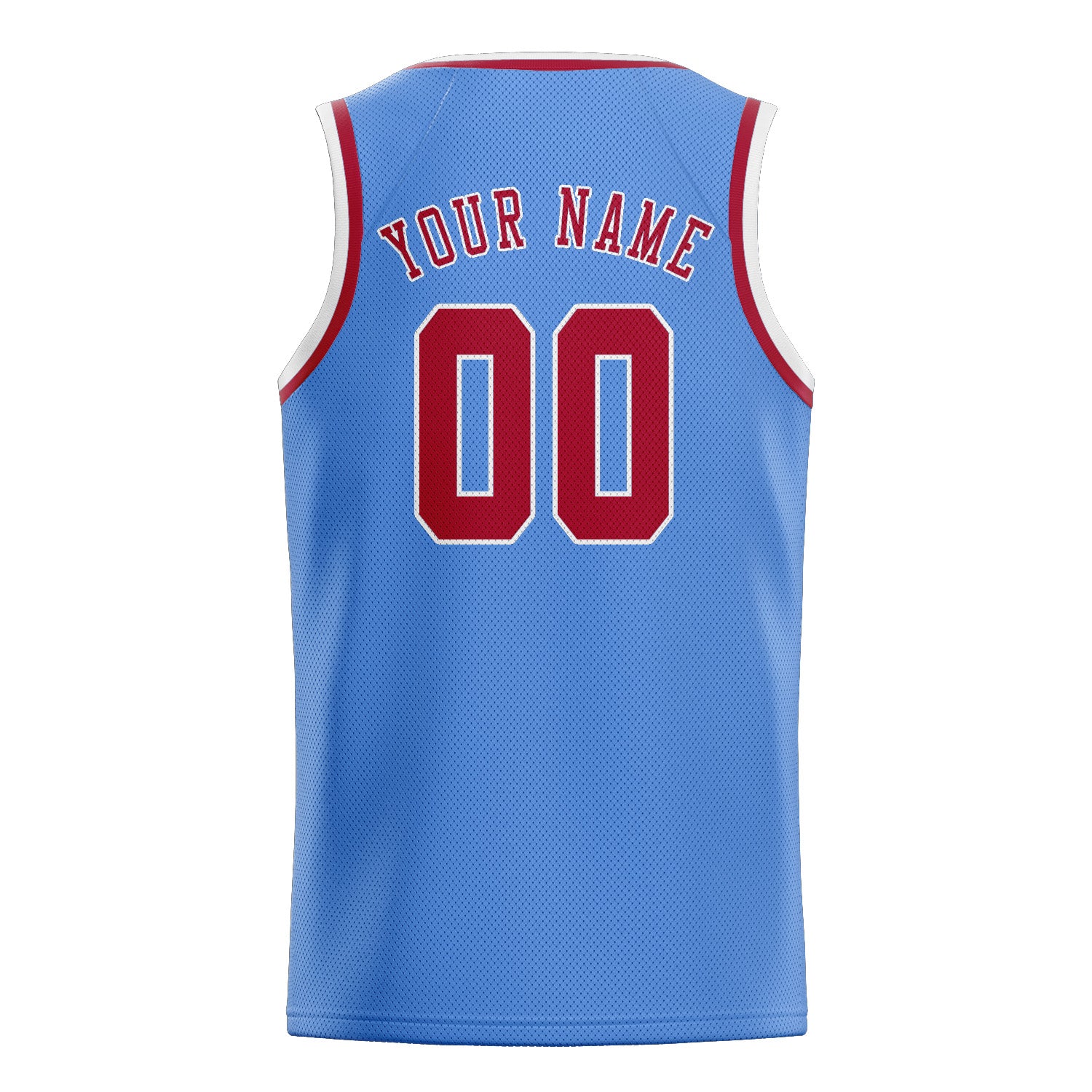 Custom Light Blue Red Basketball Jersey