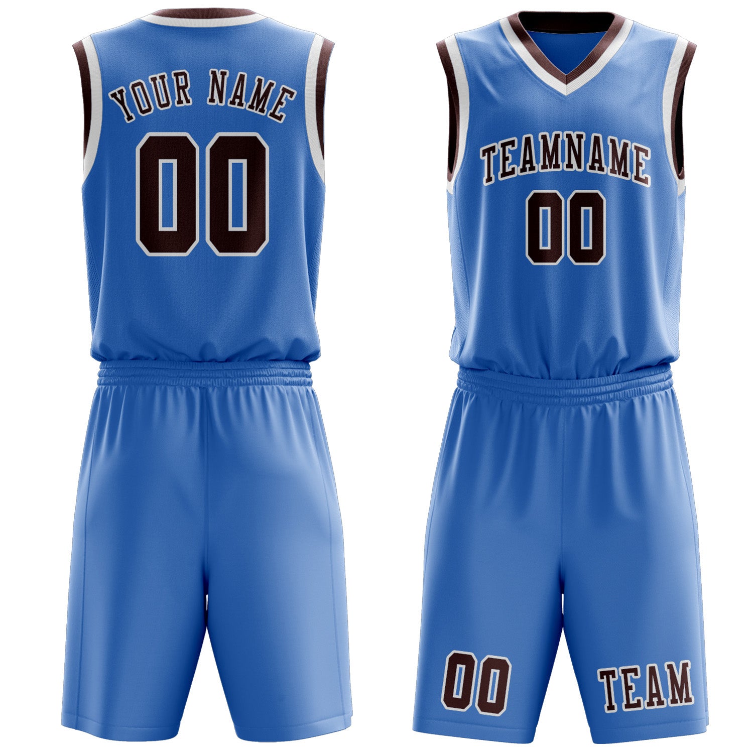 Custom Light Blue Crimson Red Basketball Set