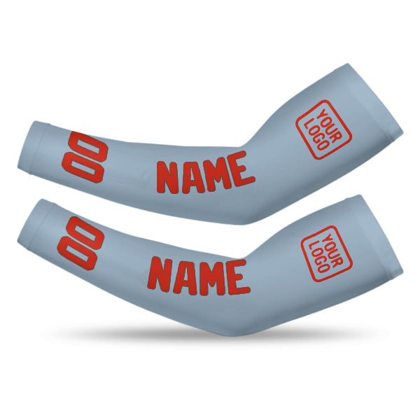 Custom Light Blue Orange Red Arm Sleeve