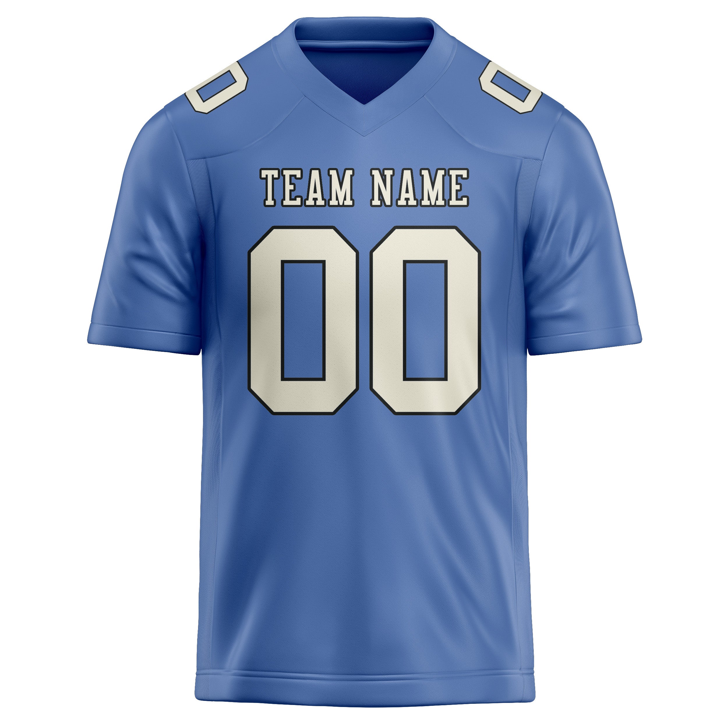 Custom Light Blue Cream Football Jersey