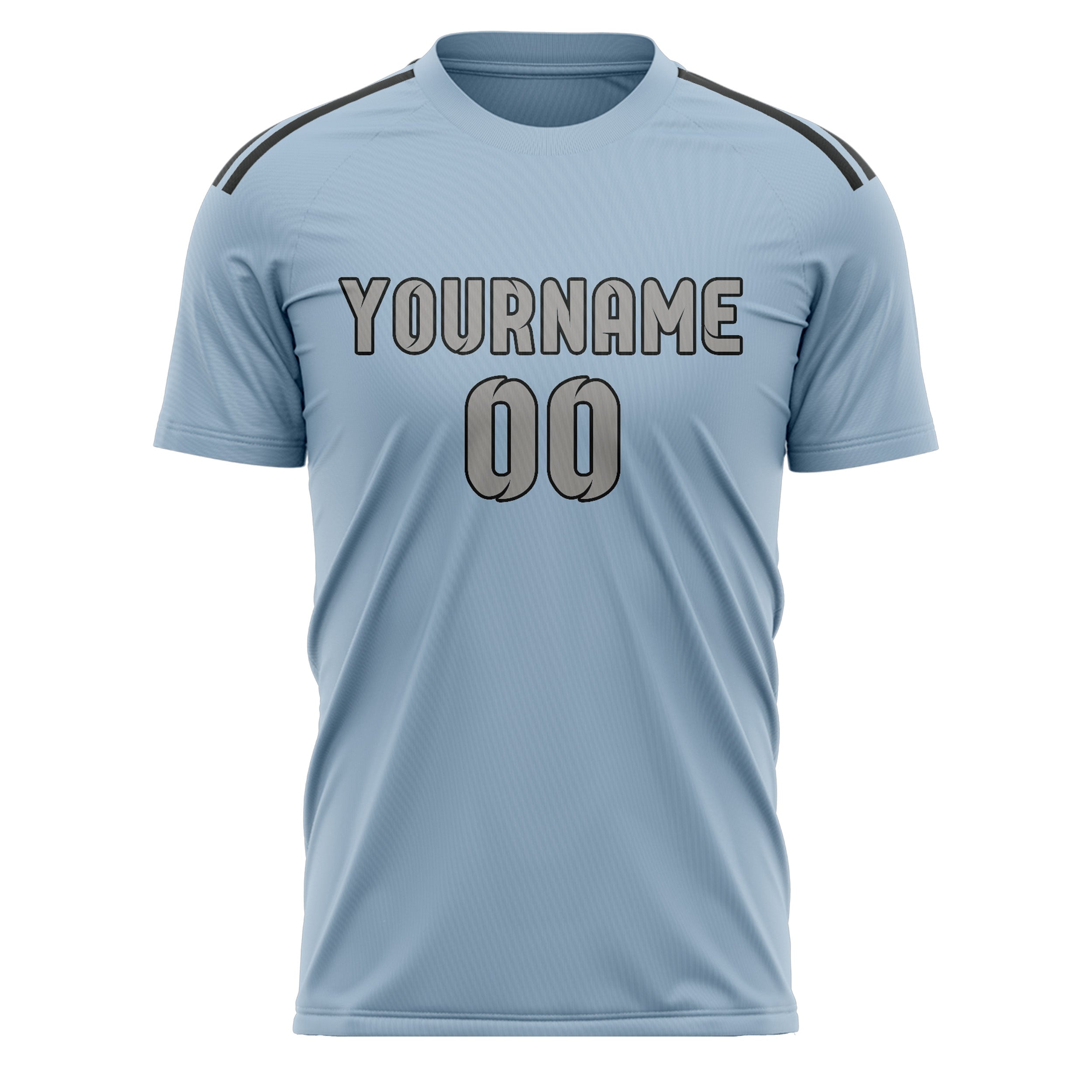 Custom Light Blue Gray Soccer Jersey