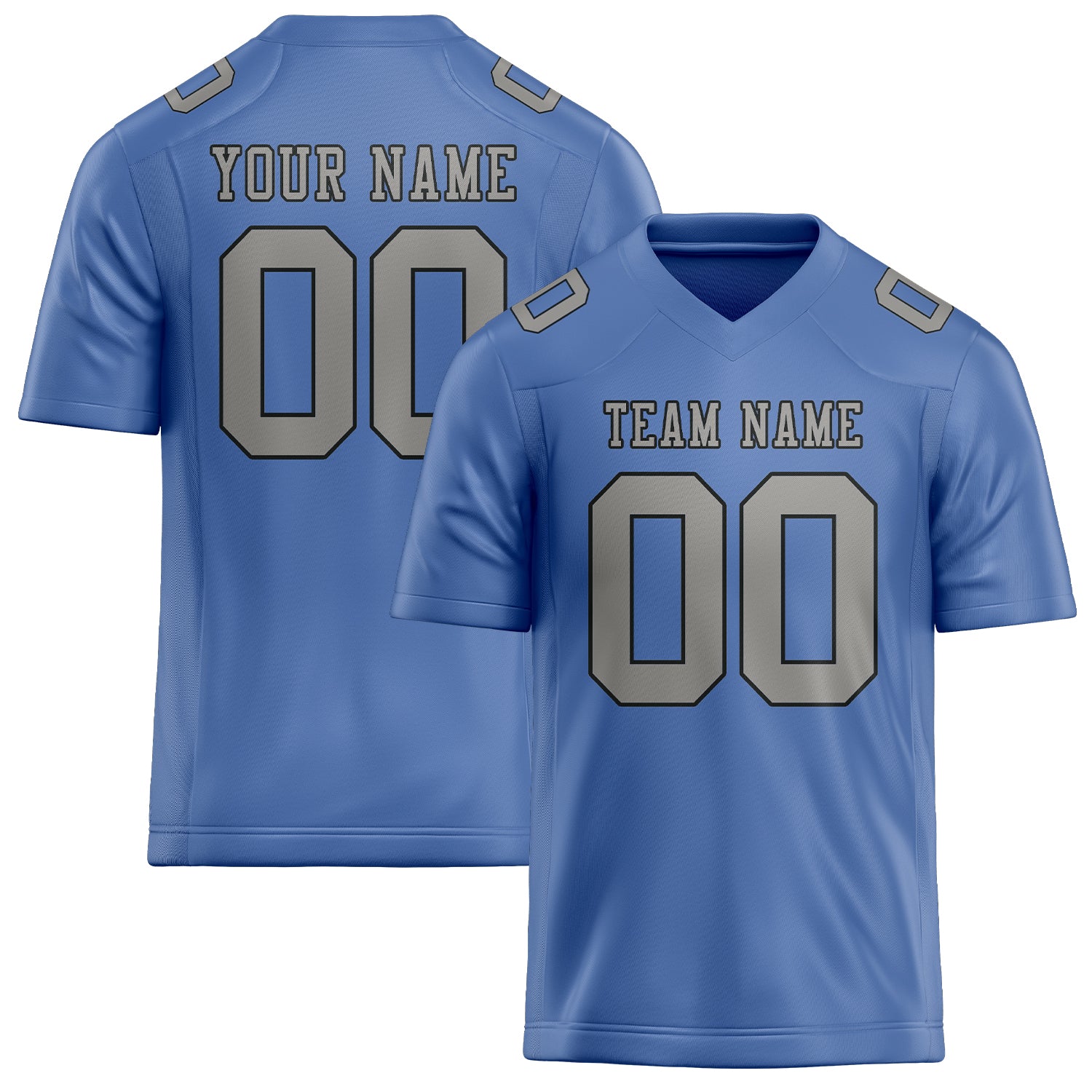 Custom Light Blue Gray Football Jersey