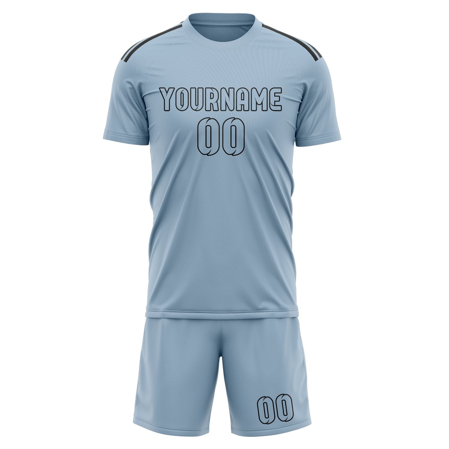 Custom Light Blue Light Blue Soccer Set