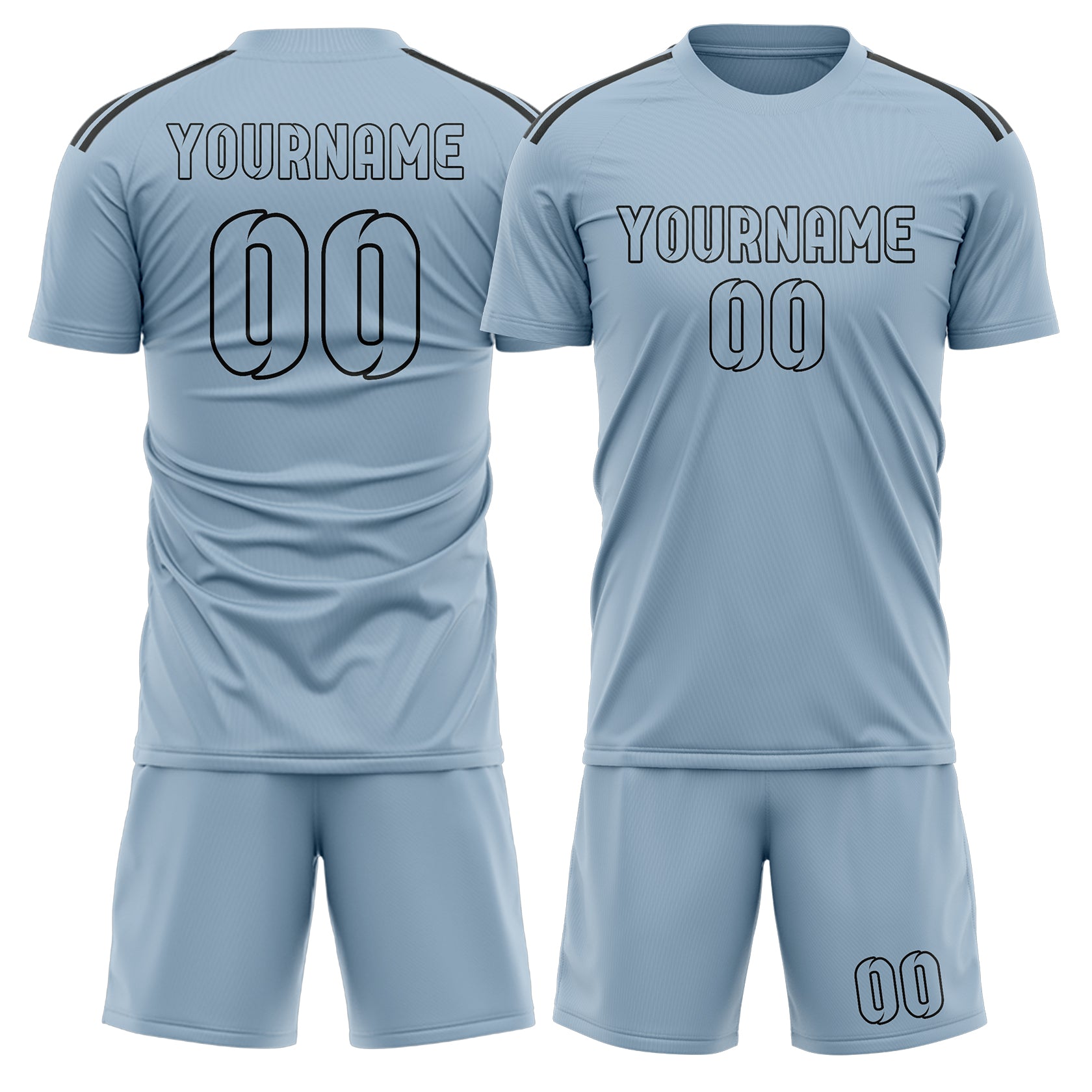 Custom Light Blue Light Blue Soccer Set