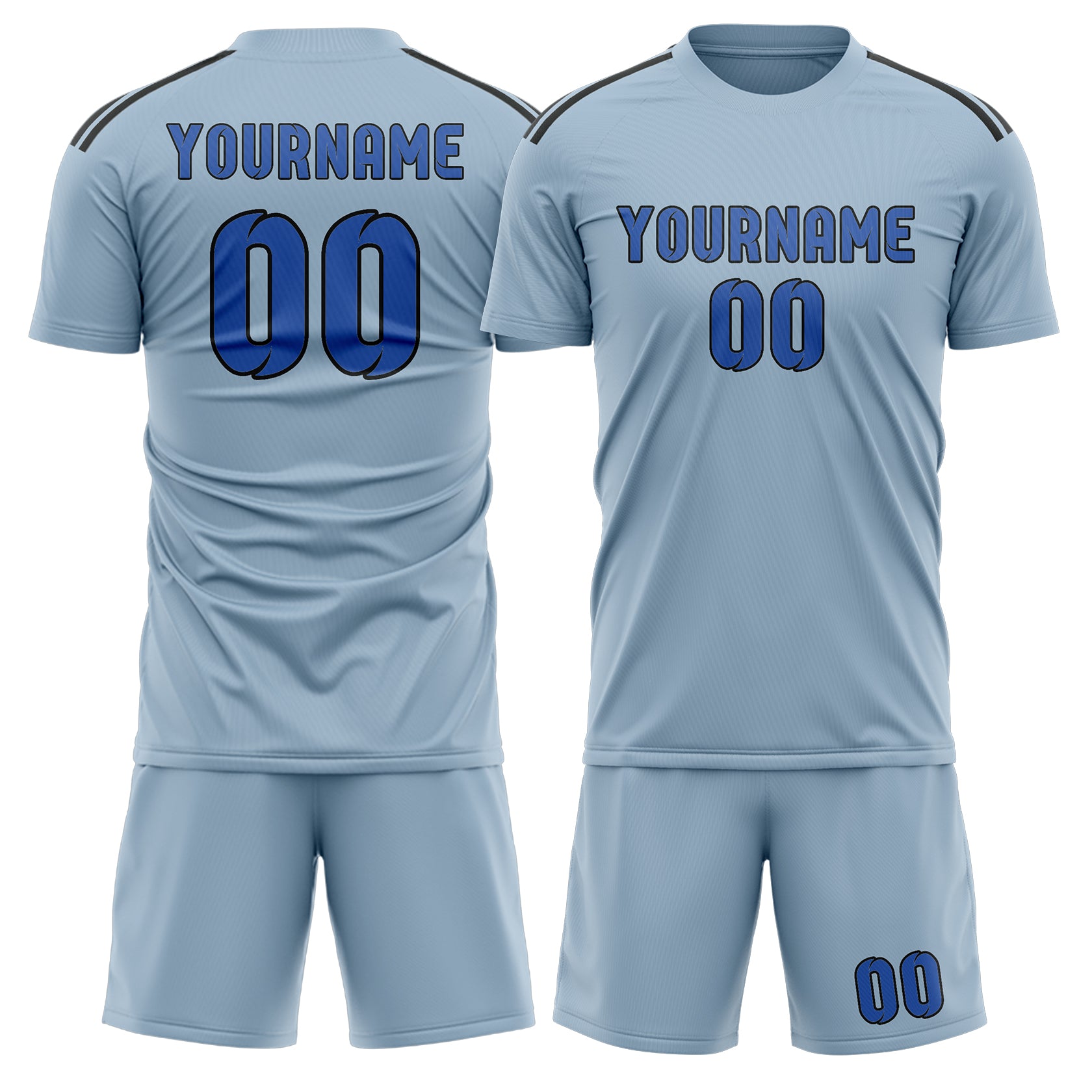 Custom Light Blue Sky Blue Soccer Set