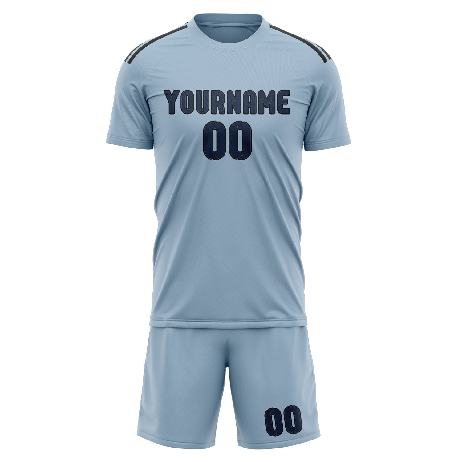 Custom Light Blue Blue Soccer Set