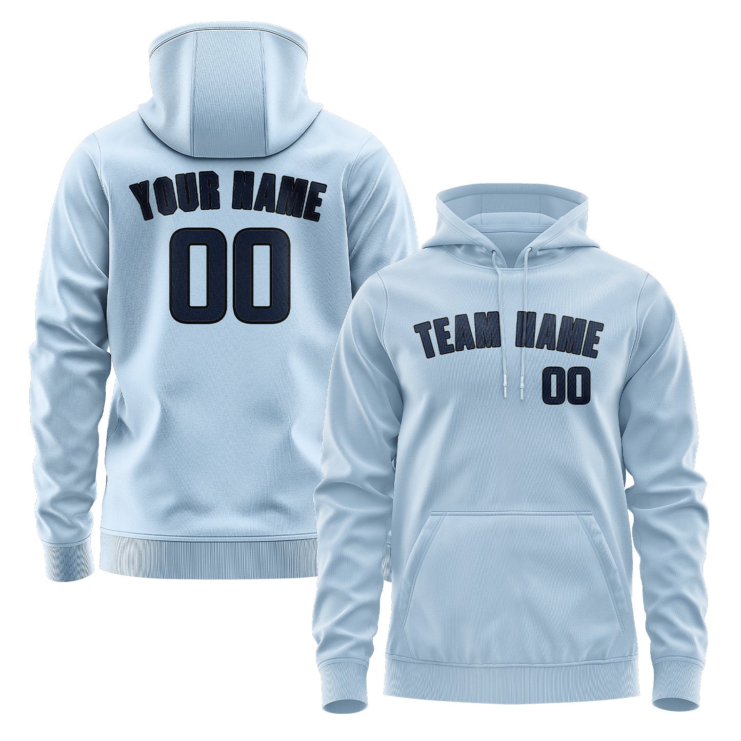 Custom Light Blue Blue Hoodie