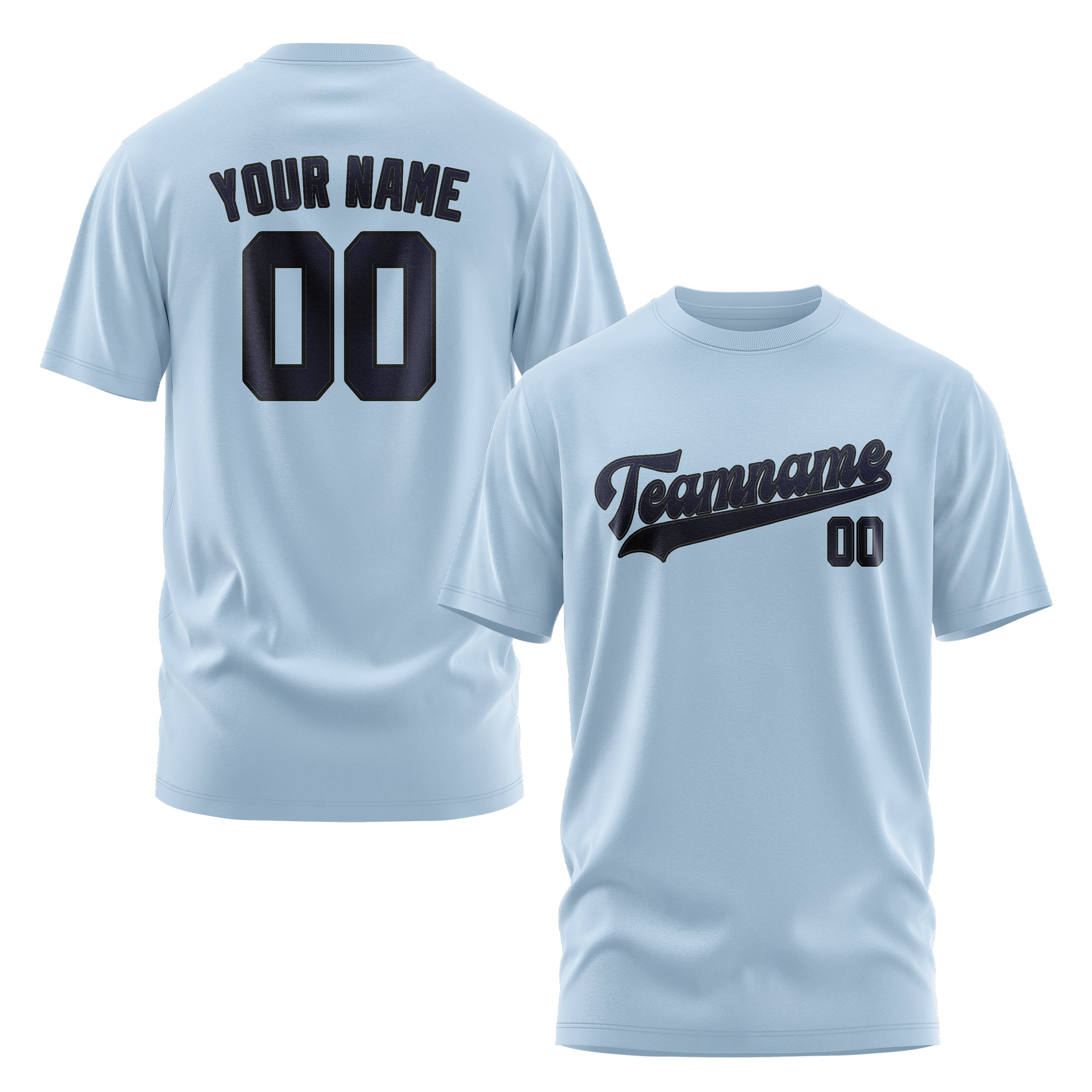 Custom Light Blue Navy T-Shirt