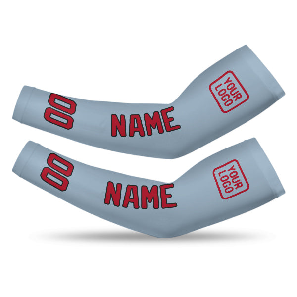 Custom Light Blue Red Arm Sleeve
