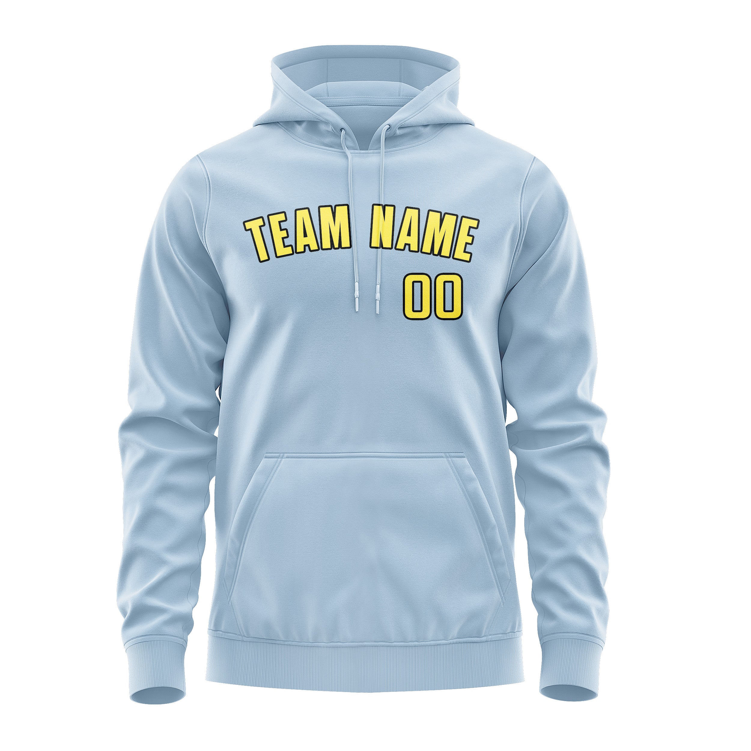 Custom Light Blue Light Yellow Hoodie