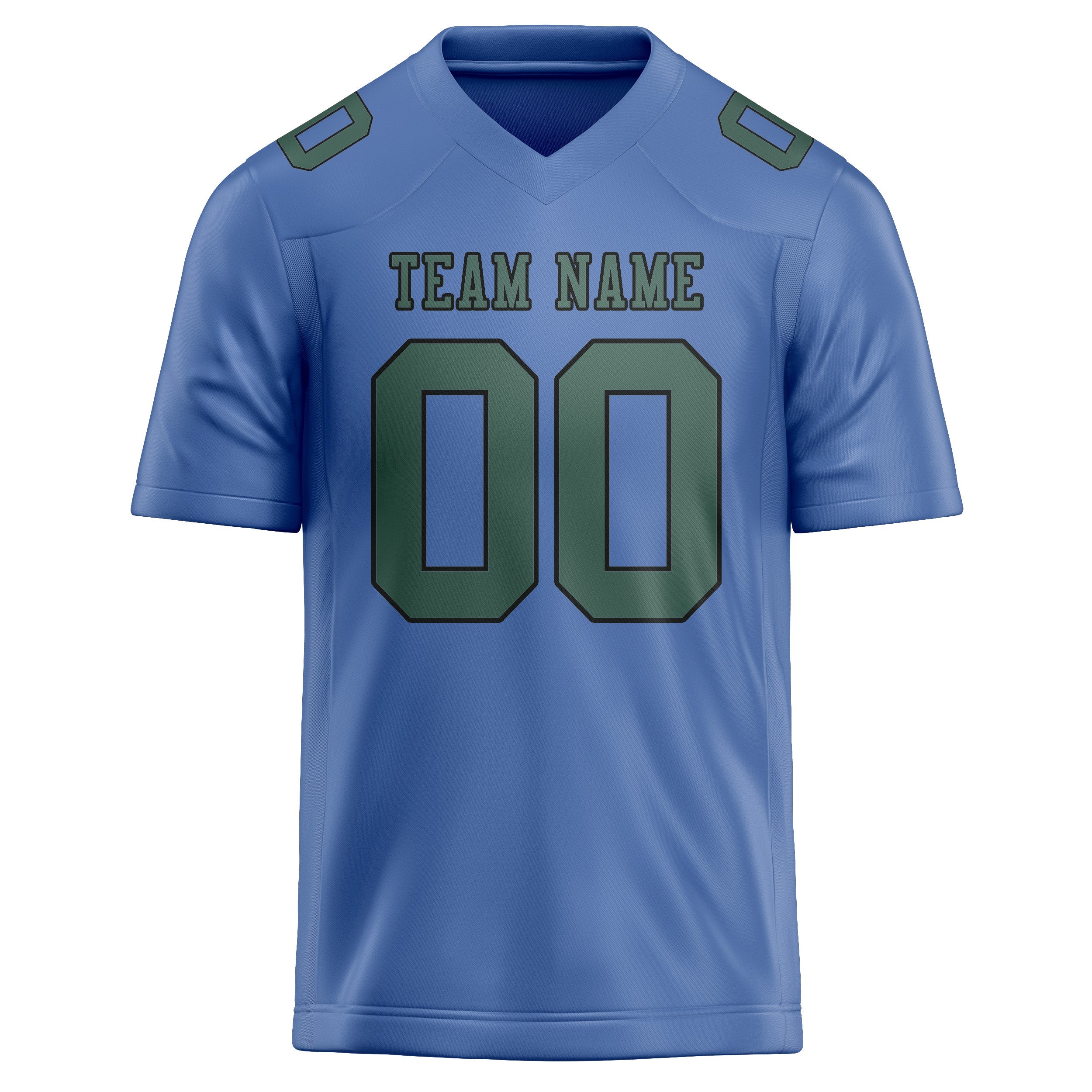 Custom Light Blue Blue Green Football Jersey