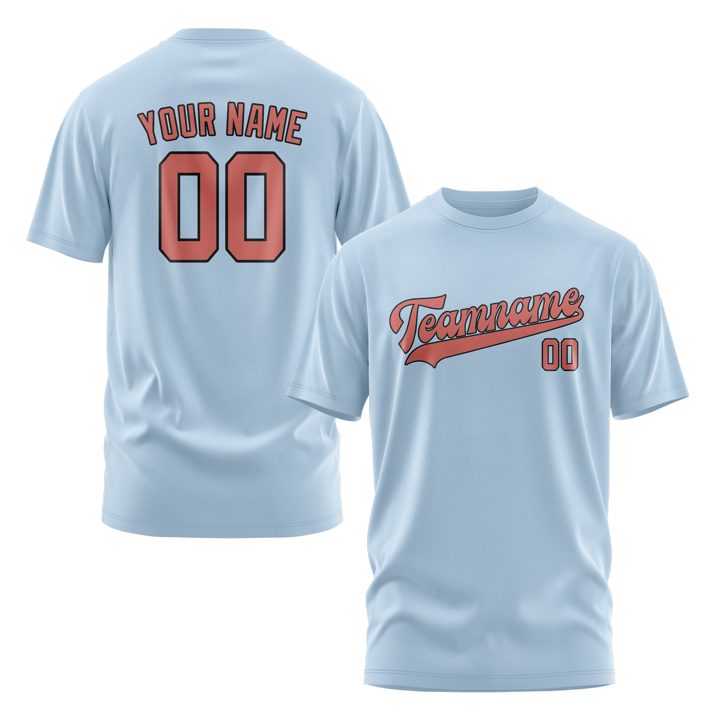 Custom Light Blue Copper Rose T-Shirt