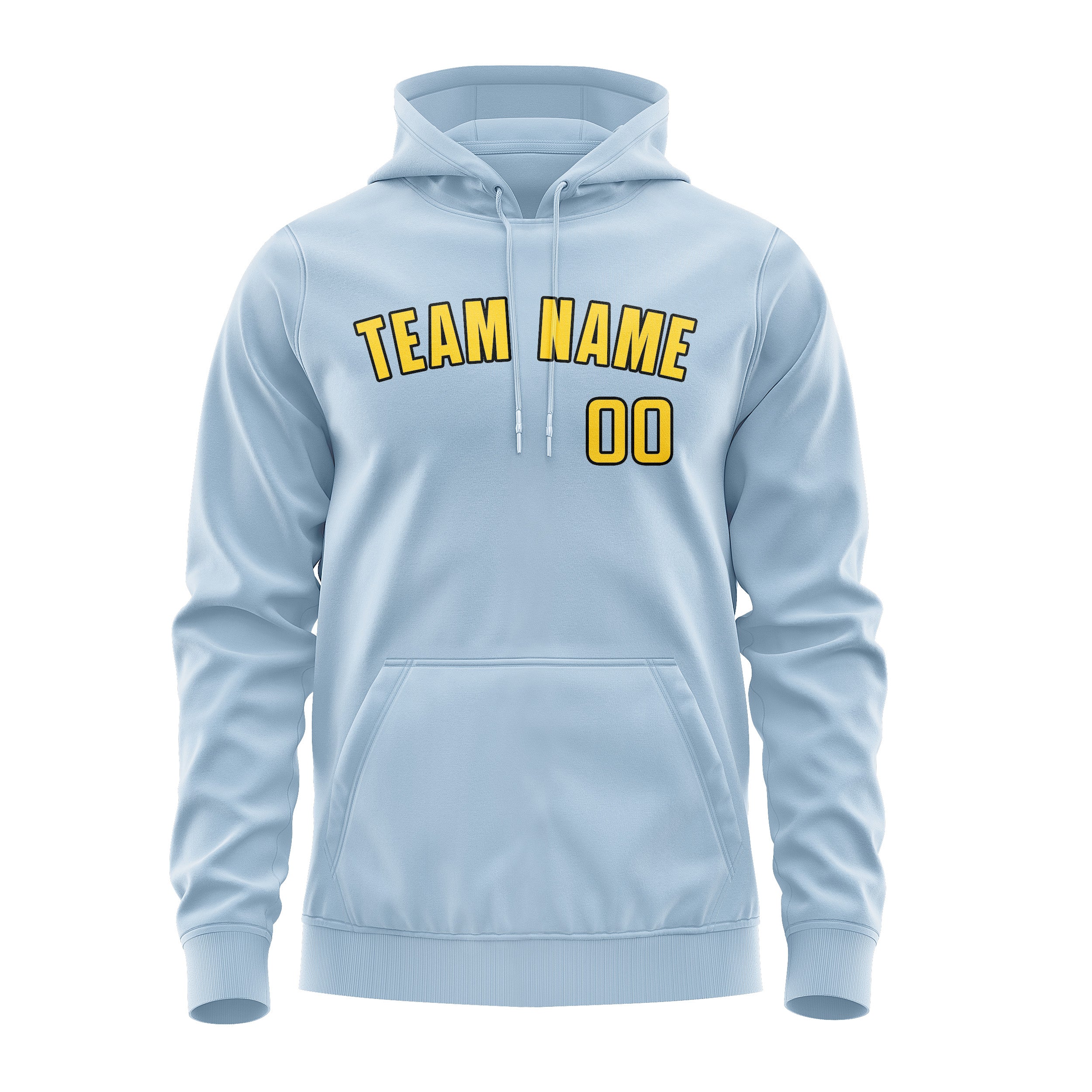 Custom Light Blue Gold Hoodie