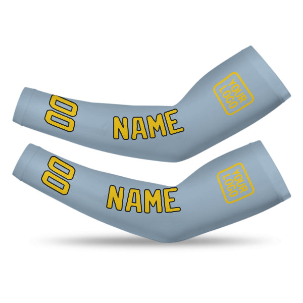 Custom Light Blue Gold Arm Sleeve