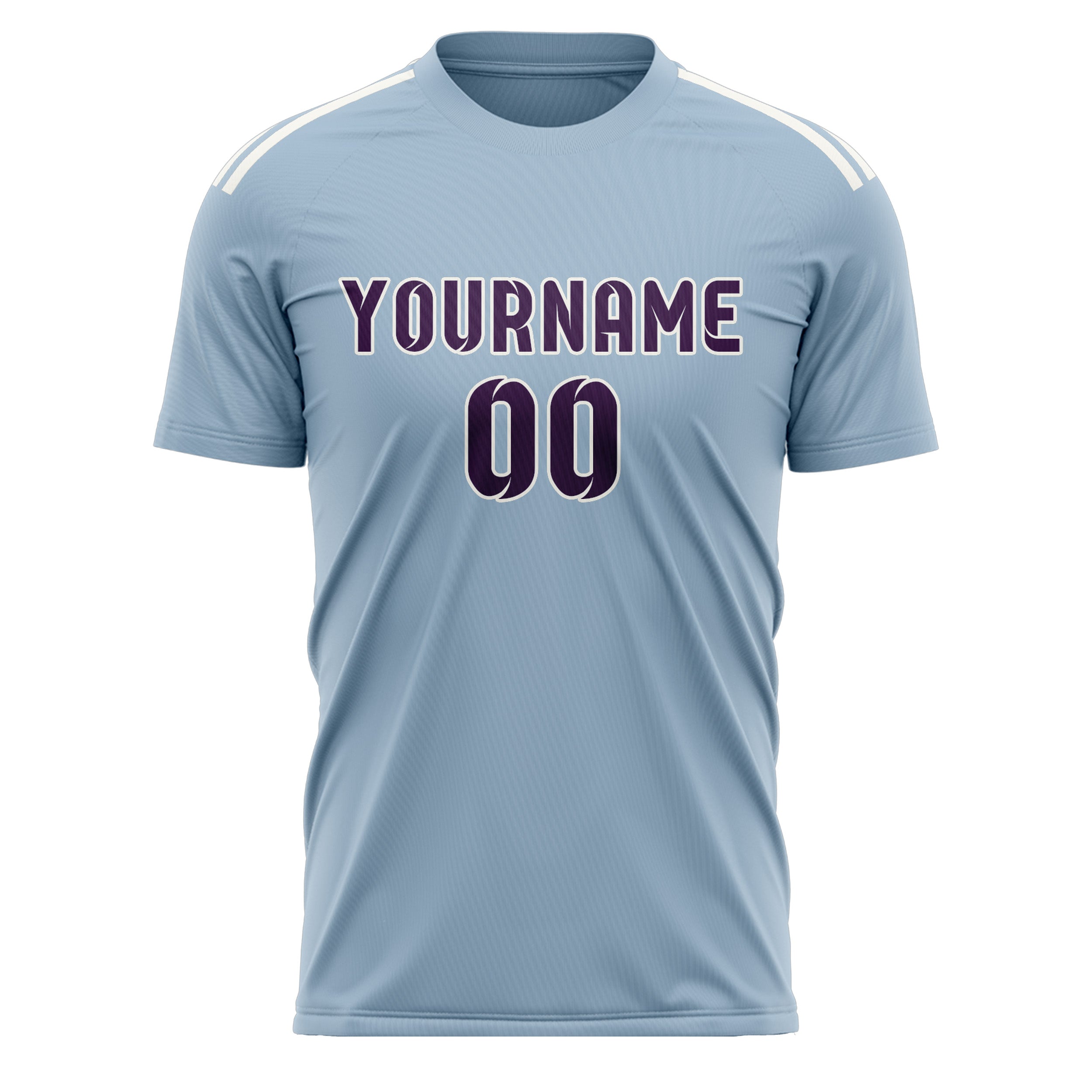 Custom Light Blue Purple Soccer Jersey