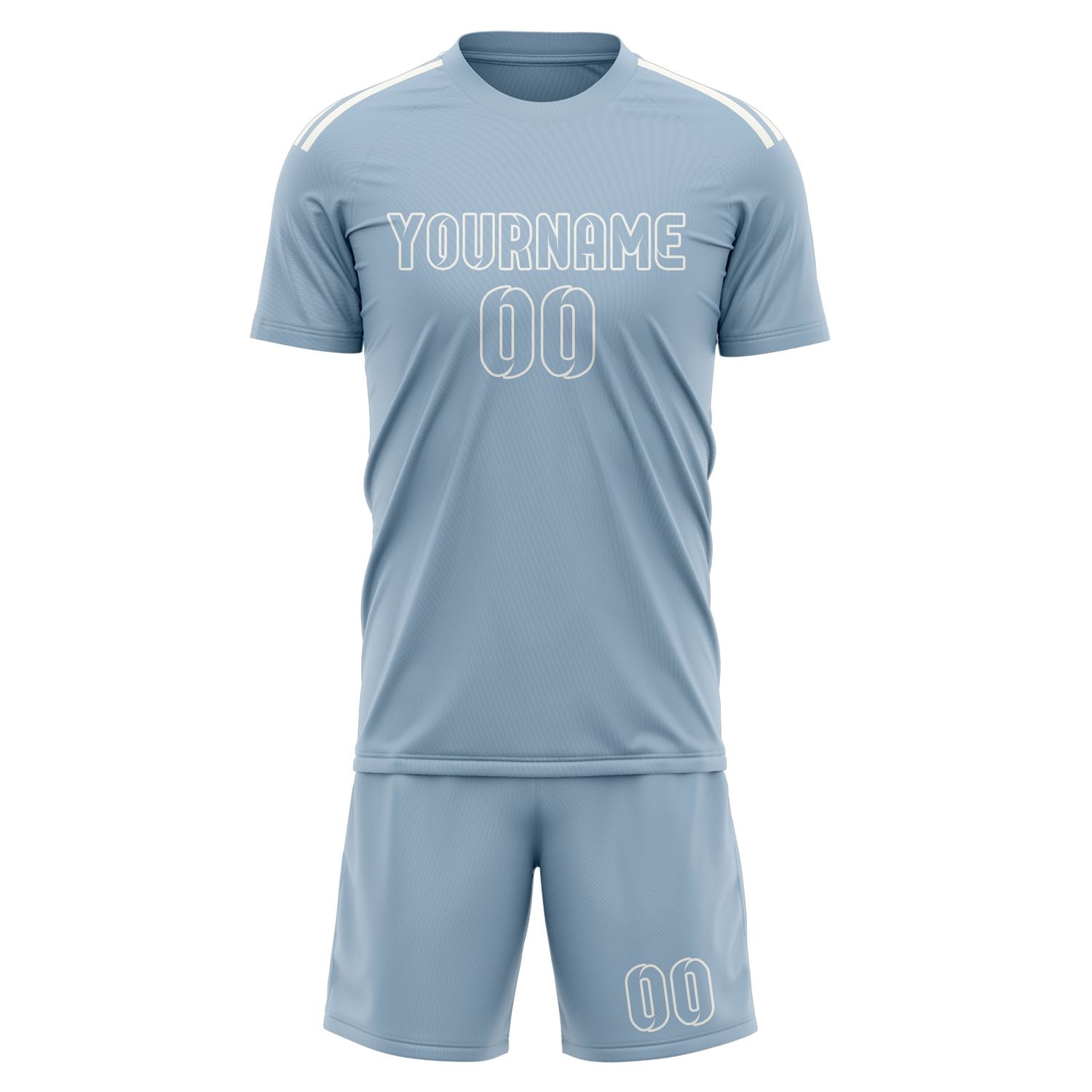Custom Light Blue Light Blue Soccer Set