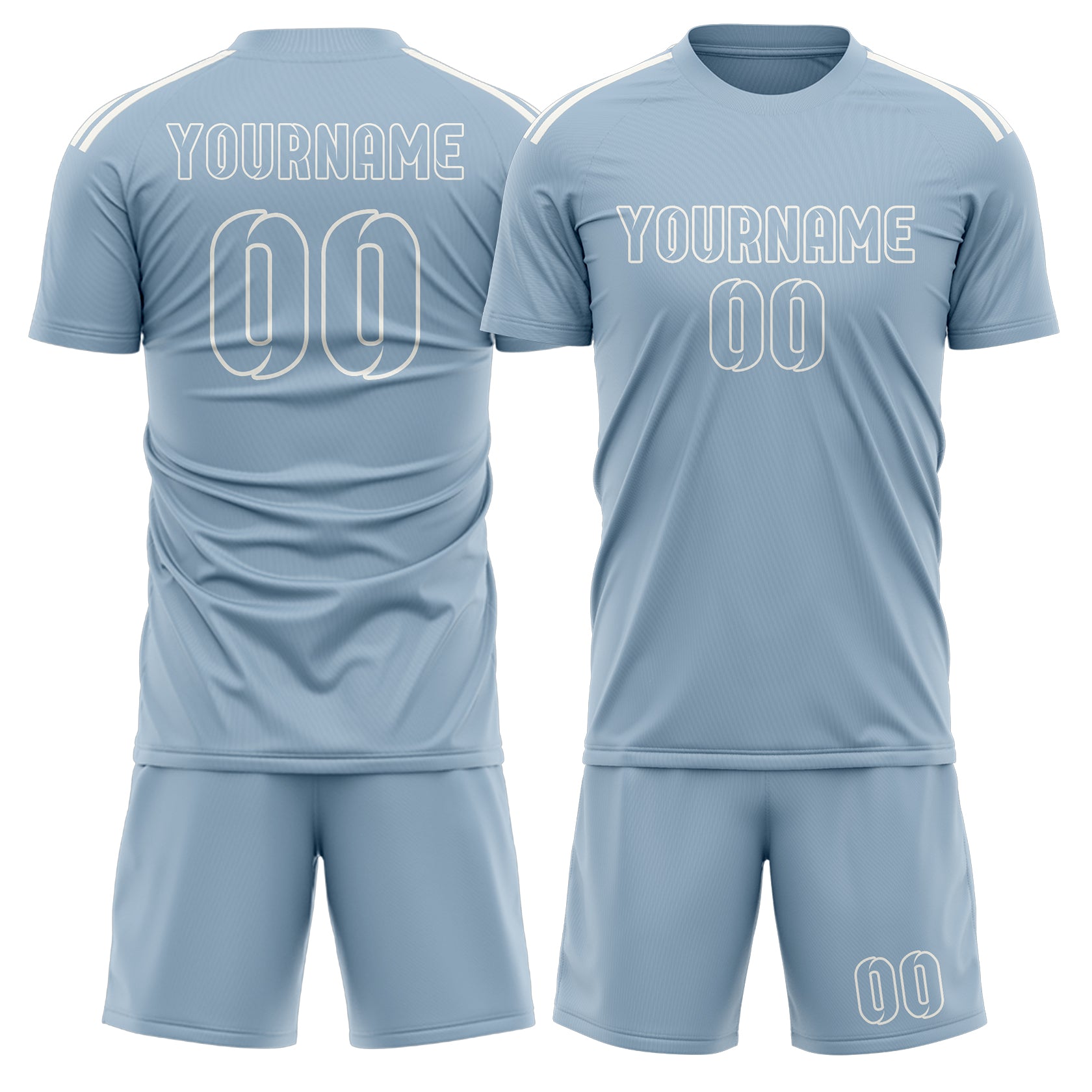 Custom Light Blue Light Blue Soccer Set