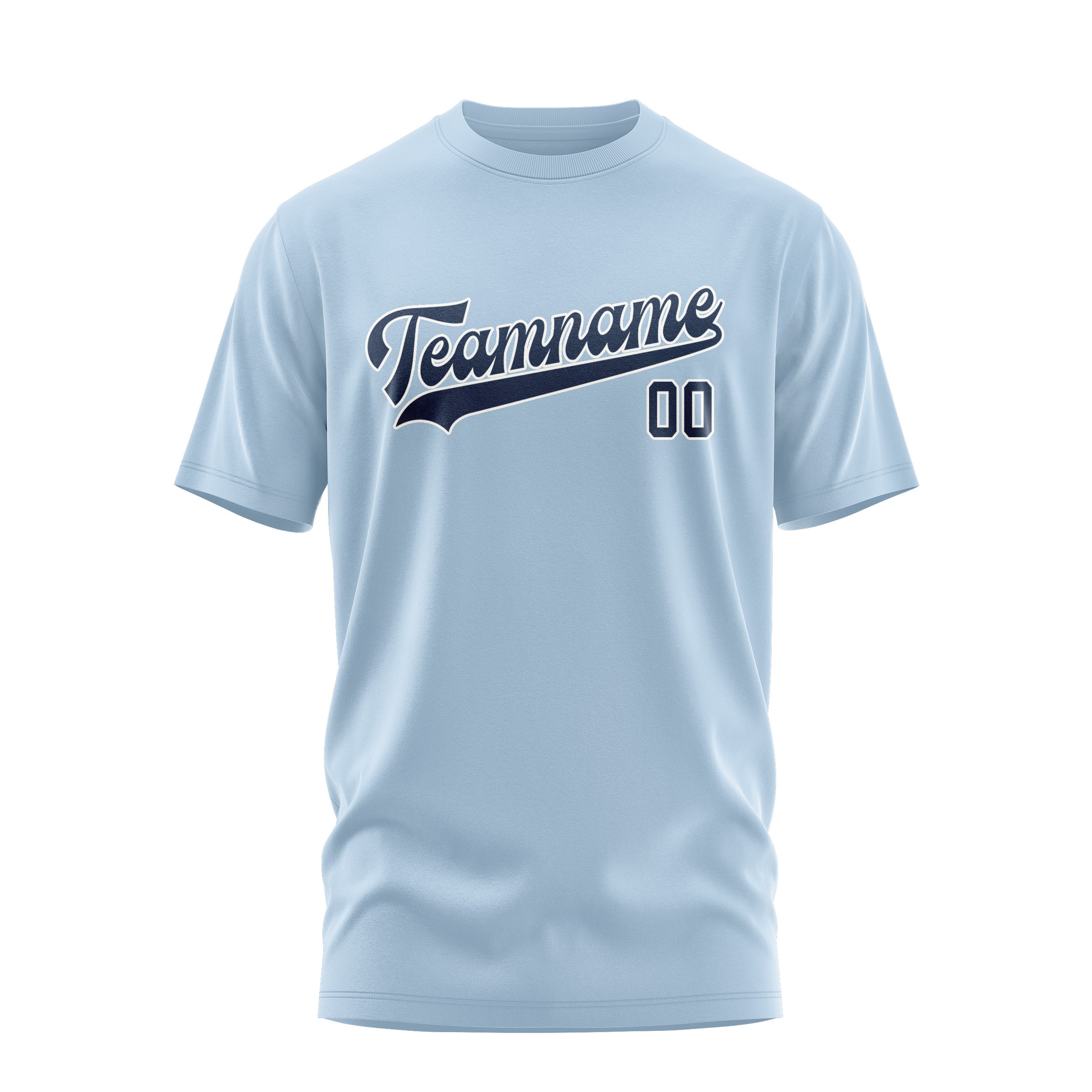 Custom Light Blue Blue T-Shirt